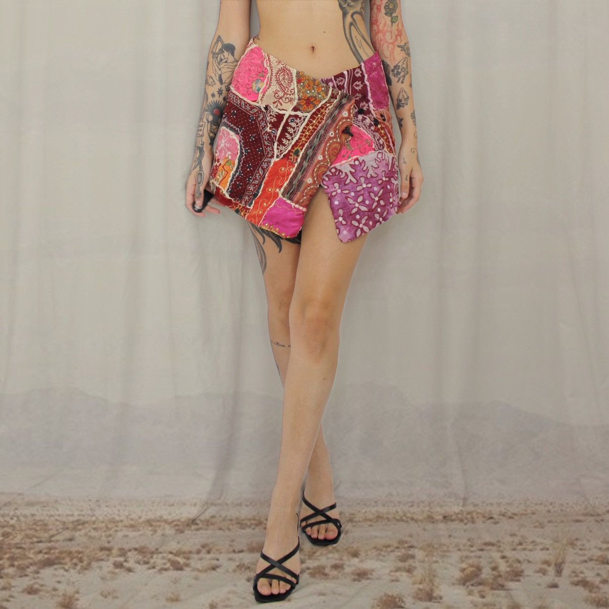 Other 🪷KANTHA QUILT MINISKIRT🪷 Size 28" / US 6 / IT 42 - 1 Thumbnail