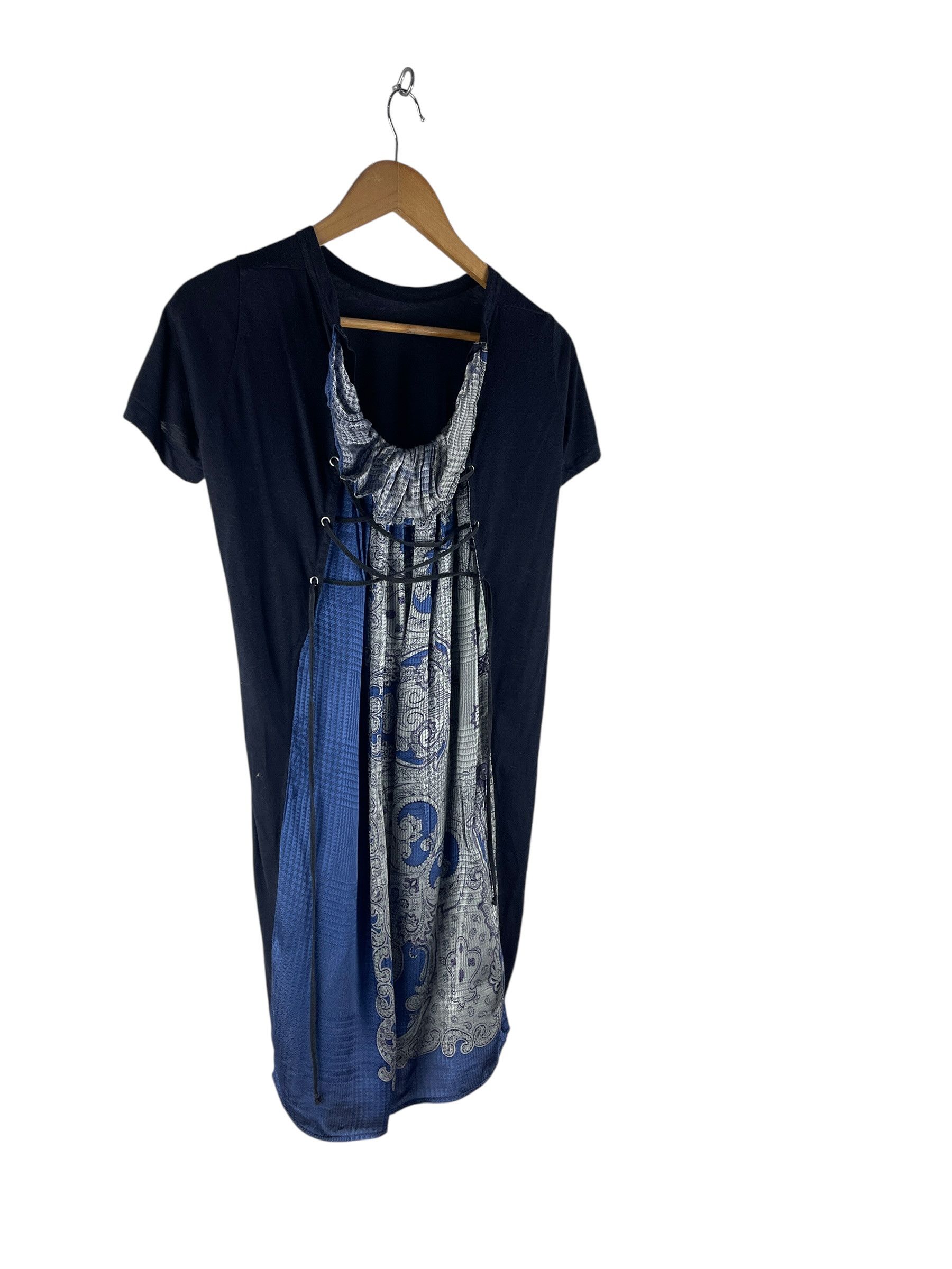 Sacai Sacai 2010 Hybrid Layered Corset Dress Tunic Blue Paisley Size S / US 4 / IT 40 - 4 Thumbnail