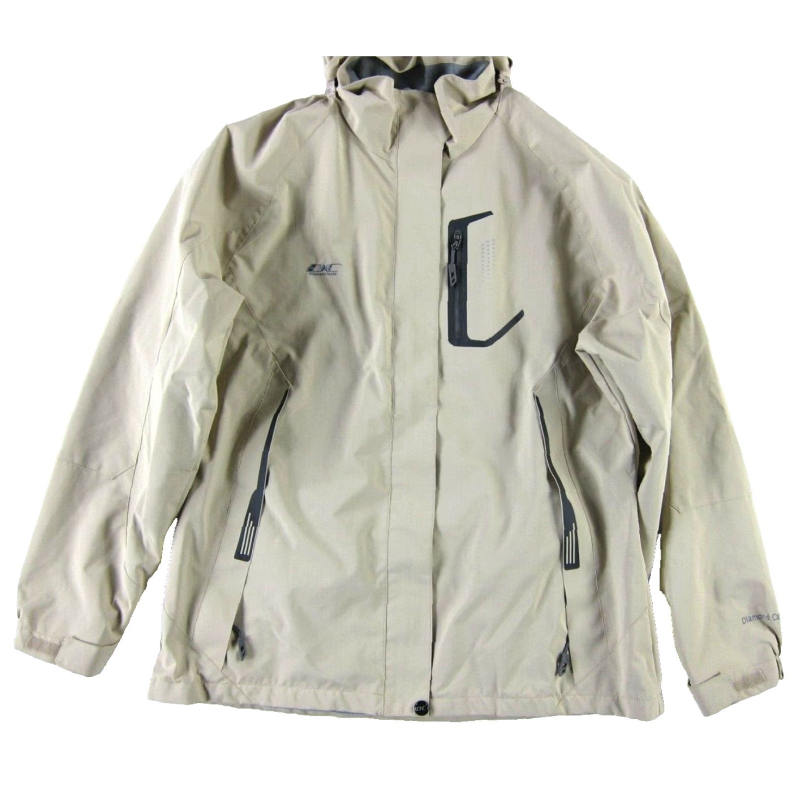 Vintage Diamond Candy Windbreaker Jacket Women Ivory Grey Fleece Line Full Zip Hood XL Size XL / US 12-14 / IT 48-50 - 5 Thumbnail