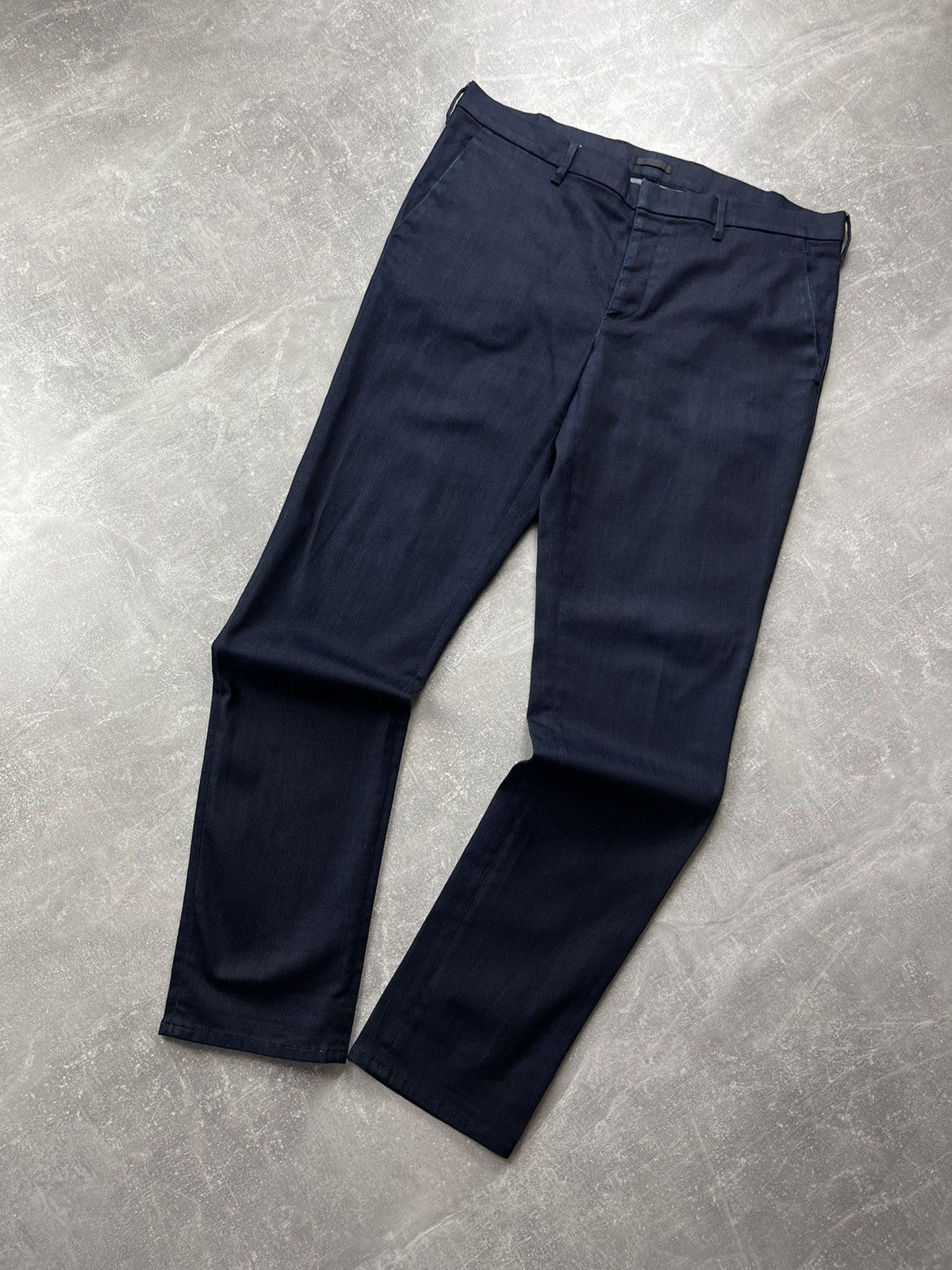 Prada Prada Black Tab Navy Cotton Slim Trousers Dark Blue Size 38 Size US 38 / EU 54 - 5 Thumbnail