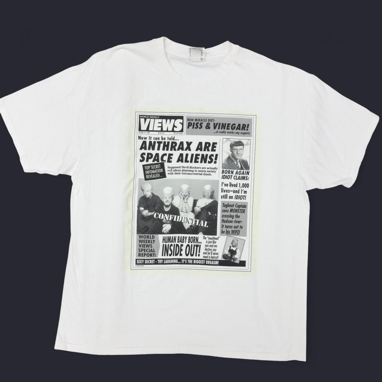 Hanes Rare 2001 "Anthrax Space Aliens" Tee - 100% cotton tees Size US XL / EU 56 / 4 - 1 Thumbnail