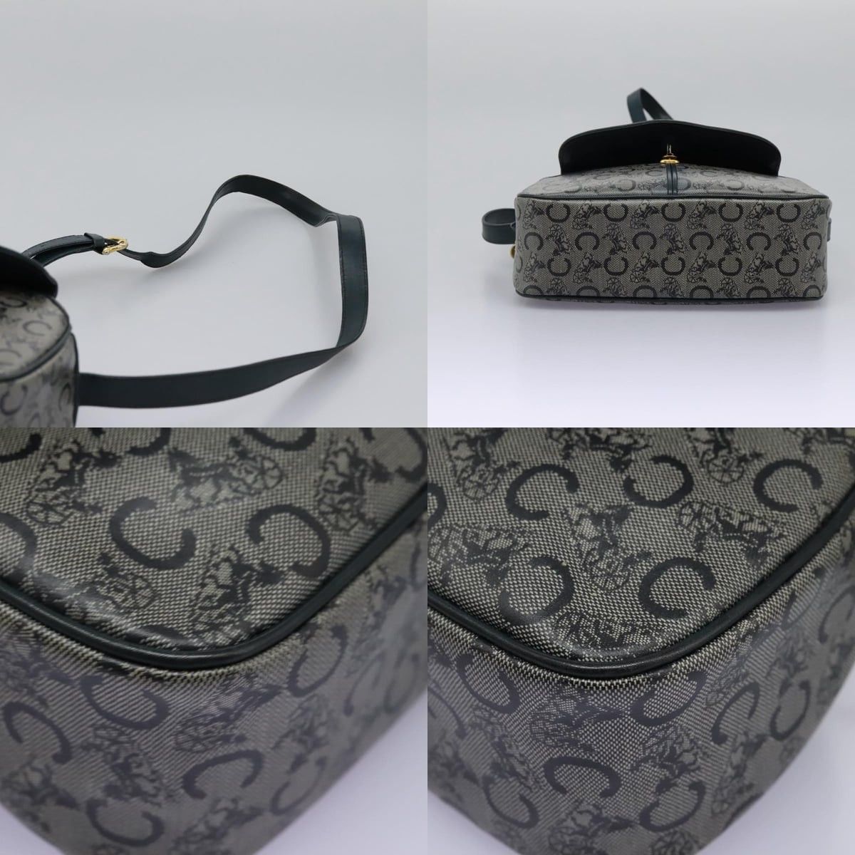 Celine CELINE C Sulky Shoulder Bag Pvc Navy Gold Size ONE SIZE - 10 Thumbnail