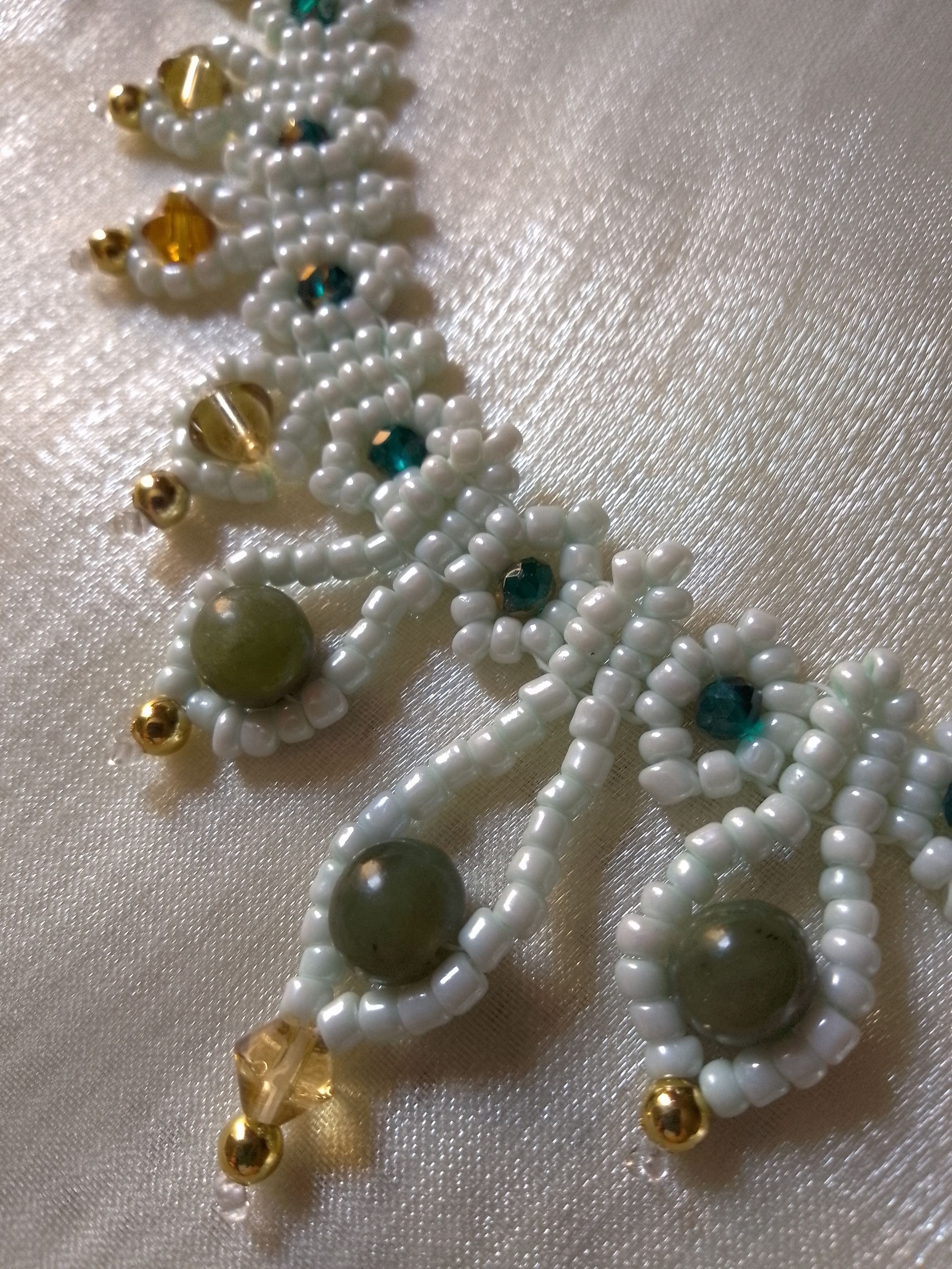 Handmade Glamour necklace choker naturale Green jade gemstones Size ONE SIZE - 7 Thumbnail