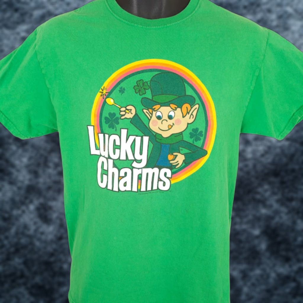 Fruit Of The Loom Lucky Charms T Shirt Mens Size Medium Green Cereal Snack Tee Fruit of the Loom Size US M / EU 48-50 / 2 - 1 Thumbnail