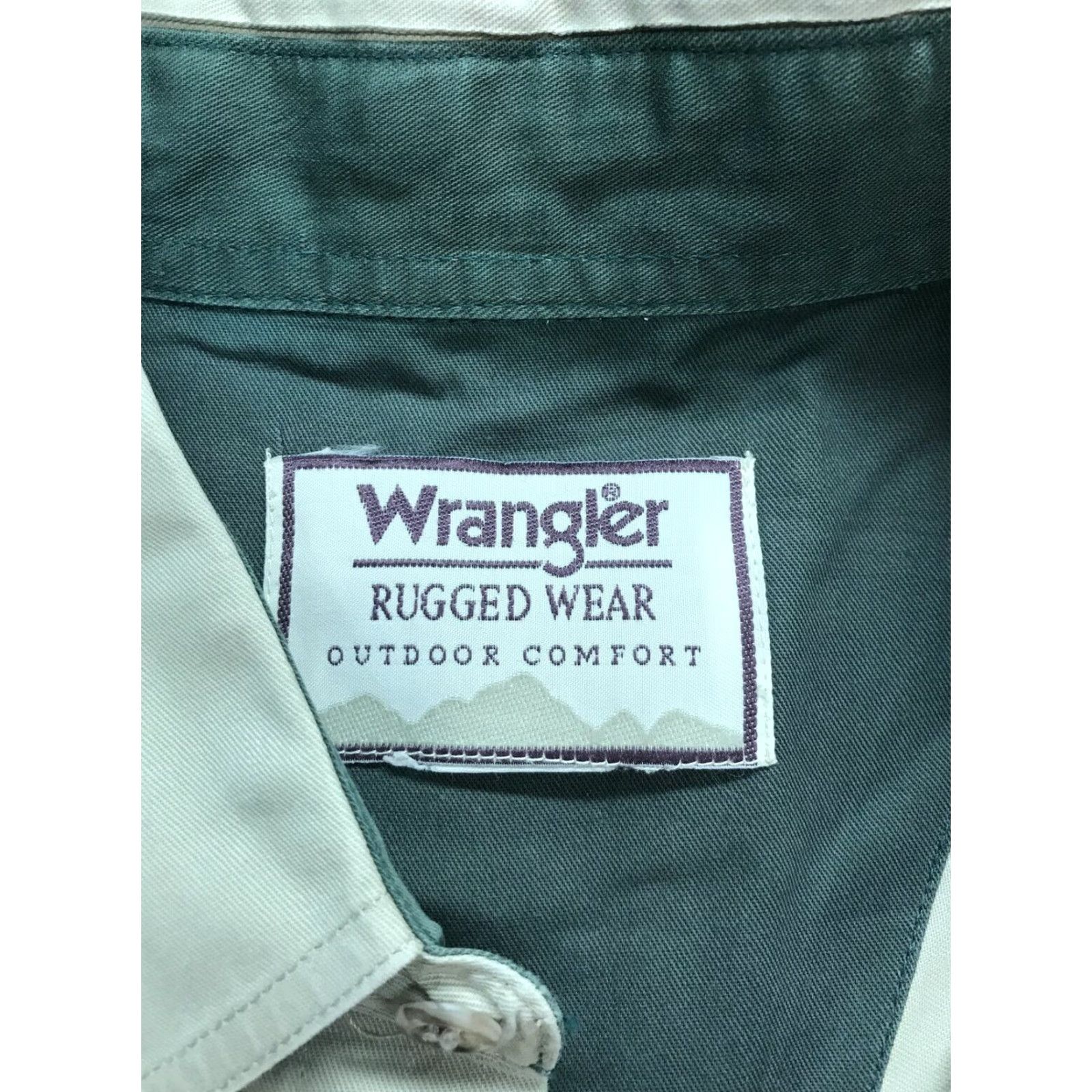 Wrangler VINTAGE Wrangler Shirt Largemouth Bass Embroidered Khaki 2XL Tall Cotton Blend Long Sleeve Mens Shirt 2XLT Beige Rockabilly 1990s Size US XXL / EU 58 / 5 - 3 Thumbnail