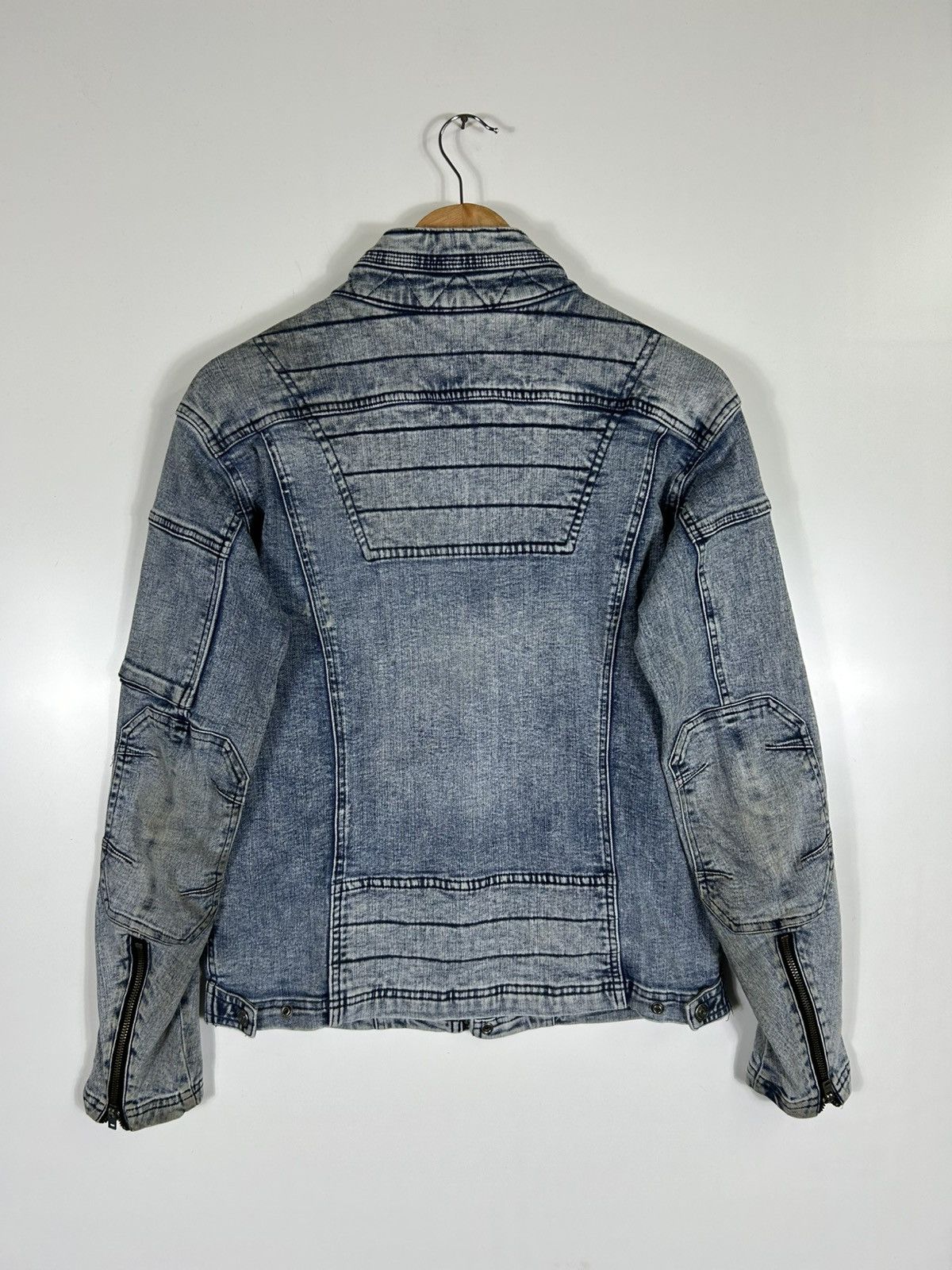 Japanese Brand 🔥Field Core Cordura Fabric Denim Distressed Rider Jacket Size US L / EU 52-54 / 3 - 15 Thumbnail