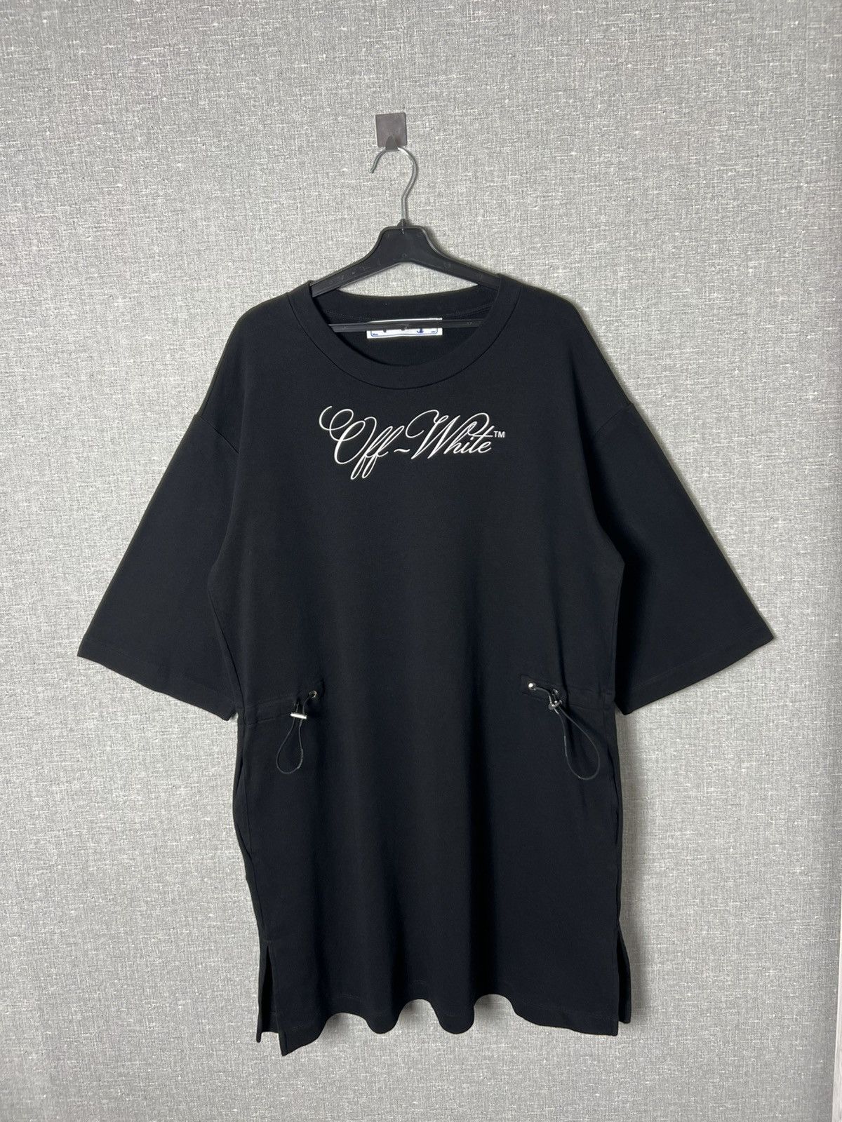 Off-White × Virgil Abloh Off-White Virgil Abloh Logo Coulisse T-Shirt Dress In Black Size M / US 6-8 / IT 42-44 - 5 Thumbnail