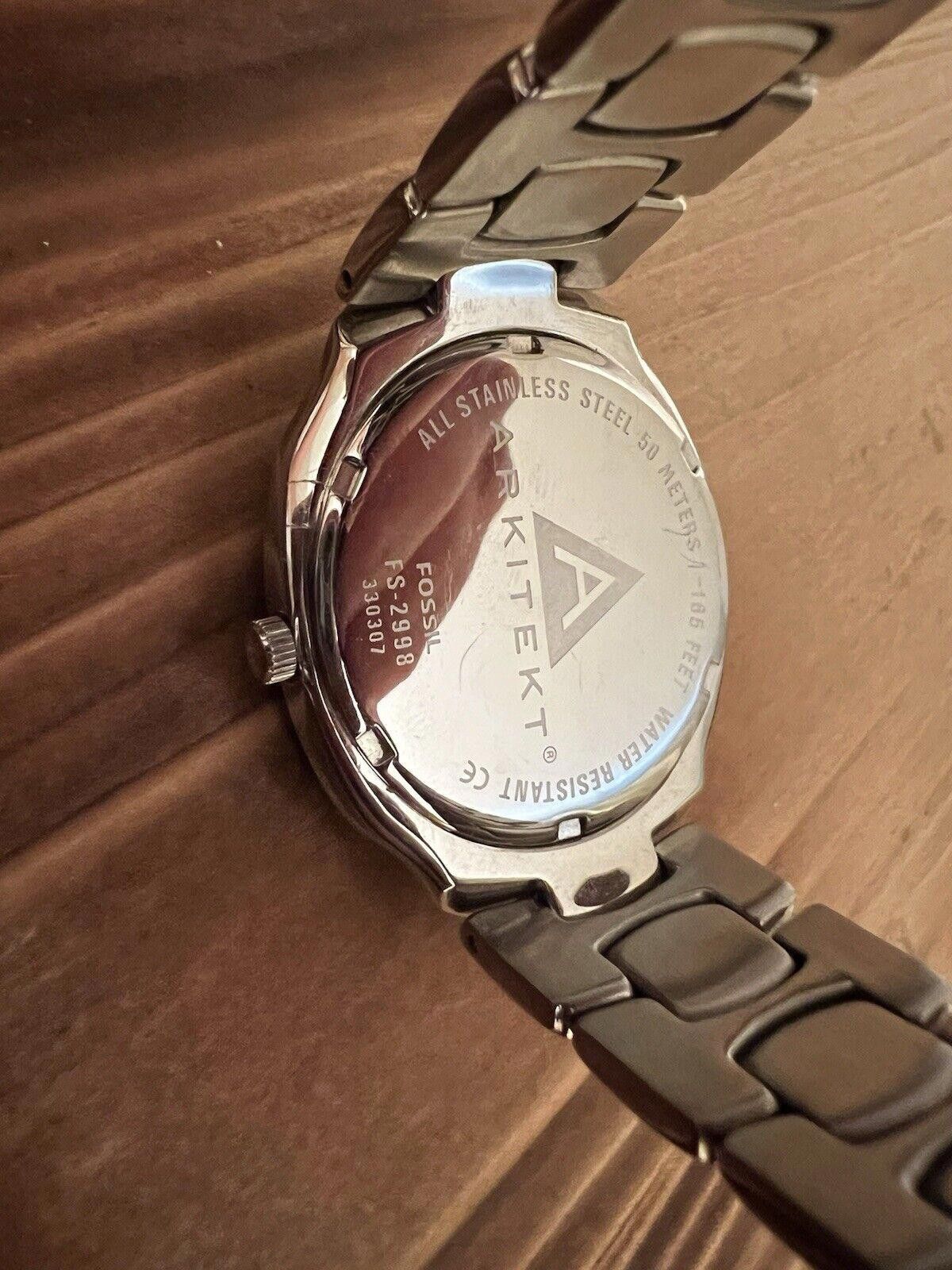 Fossil Fossil Arkitekt Fs2998 Blue Dial New Battery Stainless Steel Size ONE SIZE - 4 Thumbnail