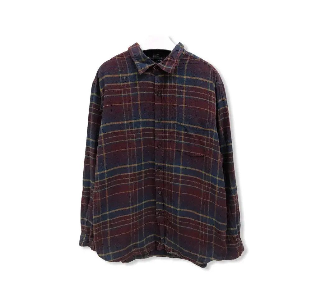 Flannel × Vintage Vintage George Plaid Tartan Flannel Shirt 👕 Size US L / EU 52-54 / 3 - 1 Thumbnail