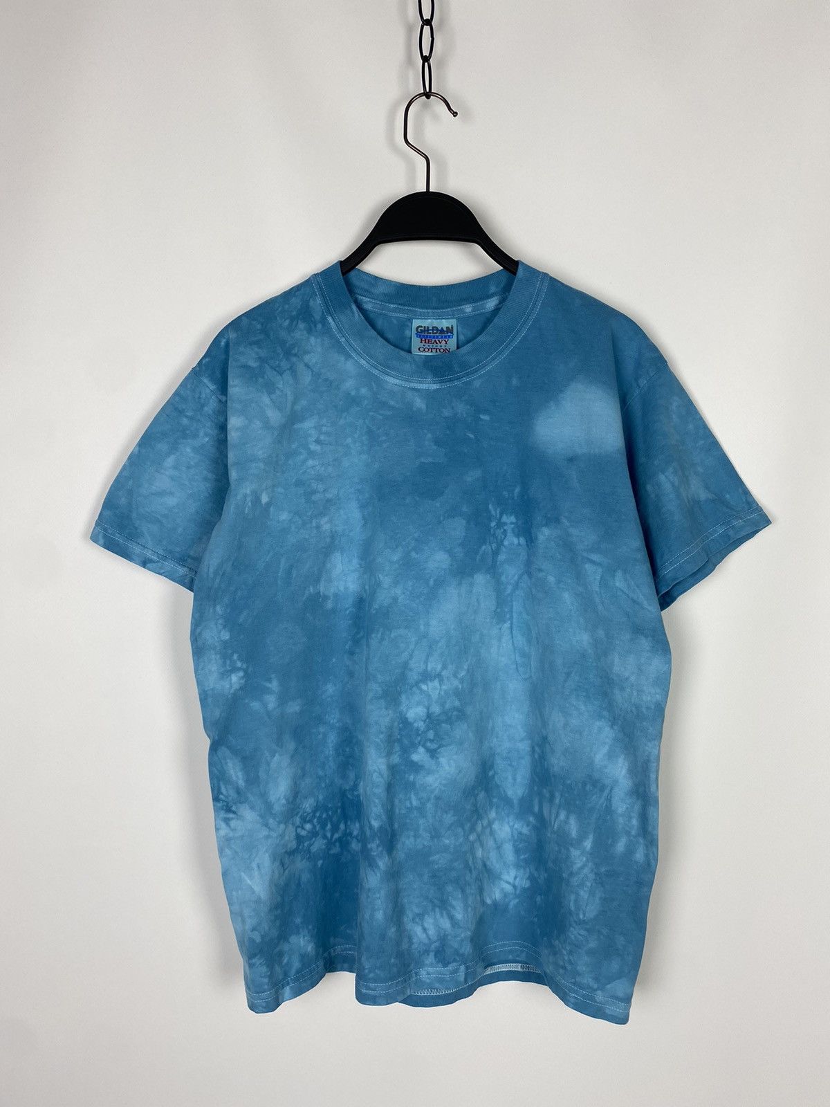 Vintage 1990’s Vintage Gildan Indigo Blue Tie Dye Blank Tee Size US S / EU 44-46 / 1 - 1 Thumbnail