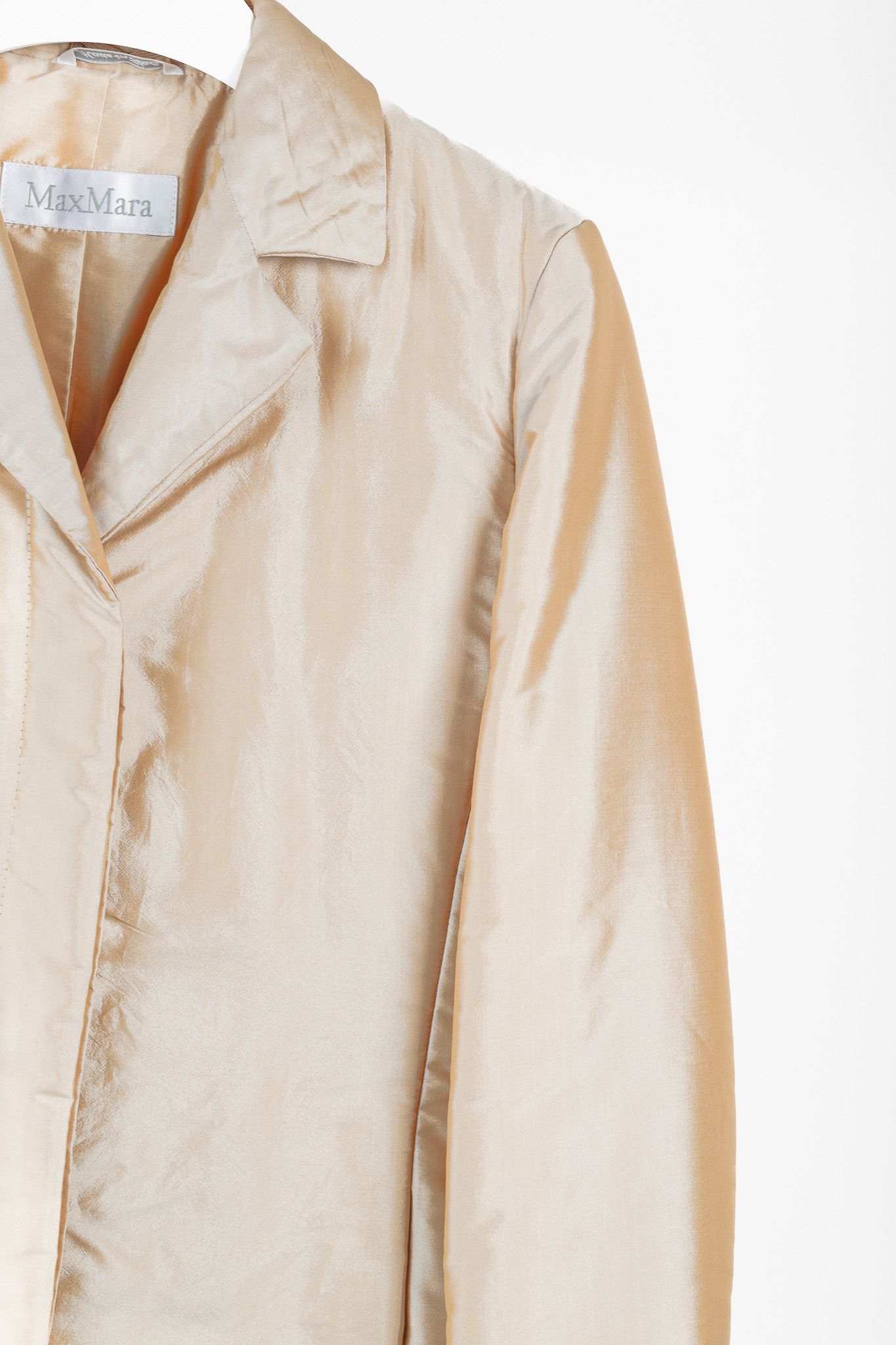Max Mara Max Mara Gold Silk-Taffeta Padded Tailored Jacket Size M / US 6-8 / IT 42-44 - 5 Thumbnail
