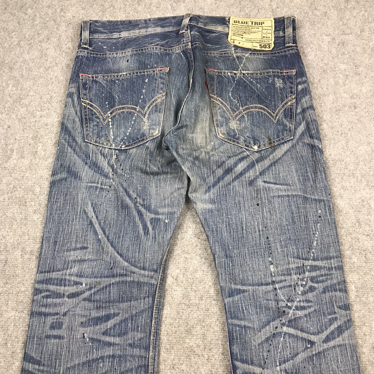 Blue Blue Japan × If Six Was Nine × Japanese Brand FLARE DISTRESSED👽EDWIN 503 JAPAN BOOTCUT DENIM PANTS 142 Size US 34 / EU 50 - 15 Thumbnail