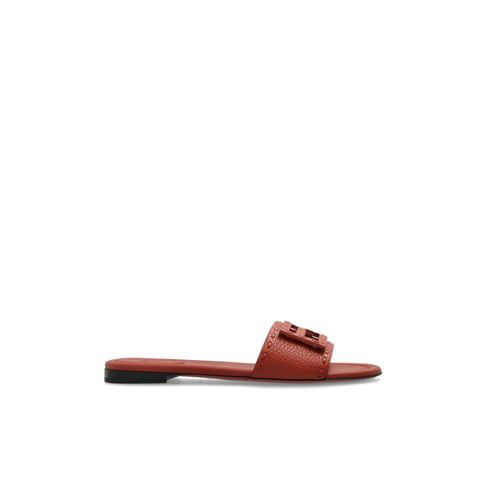 FENDI Red Leather Slippers New & Authentic (Women's size:7.5