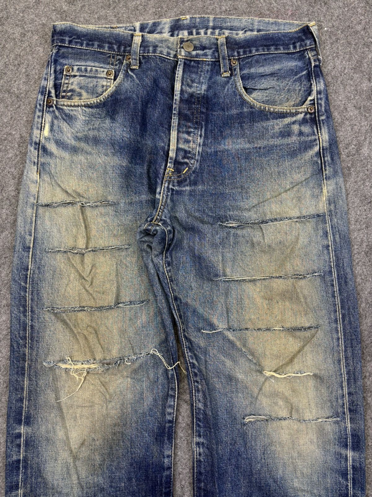 Levi's 💥Thrashed💥90s Levis 503B Big E Selvedge Thrashed Denim Size US 33 - 3 Thumbnail