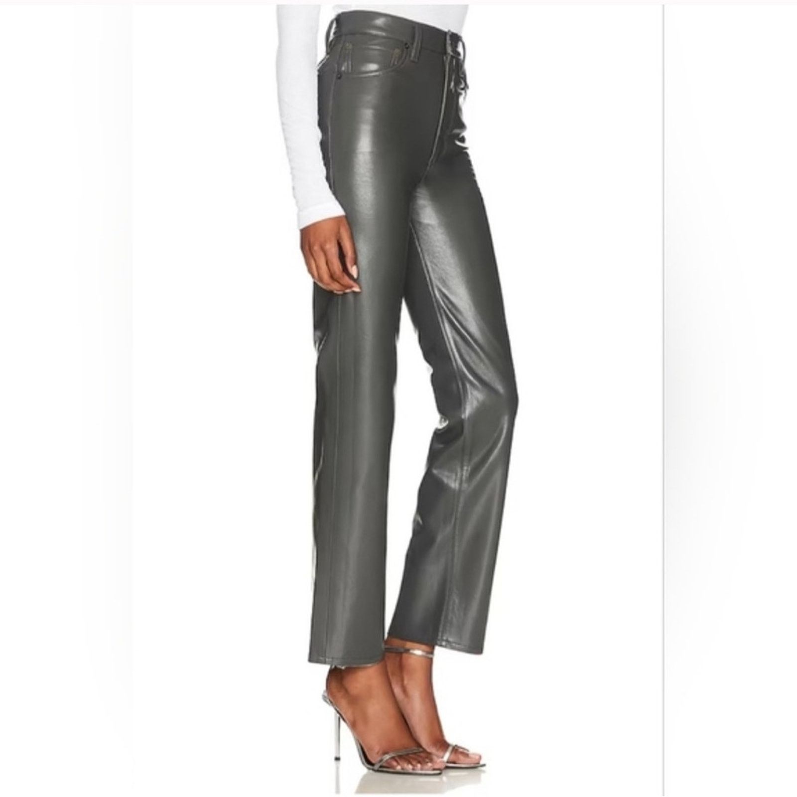 Agolde Agolde Recycled Leather 90's Pinch Waist Pants in Marker Size 34" / US 12 / IT 48 - 3 Thumbnail