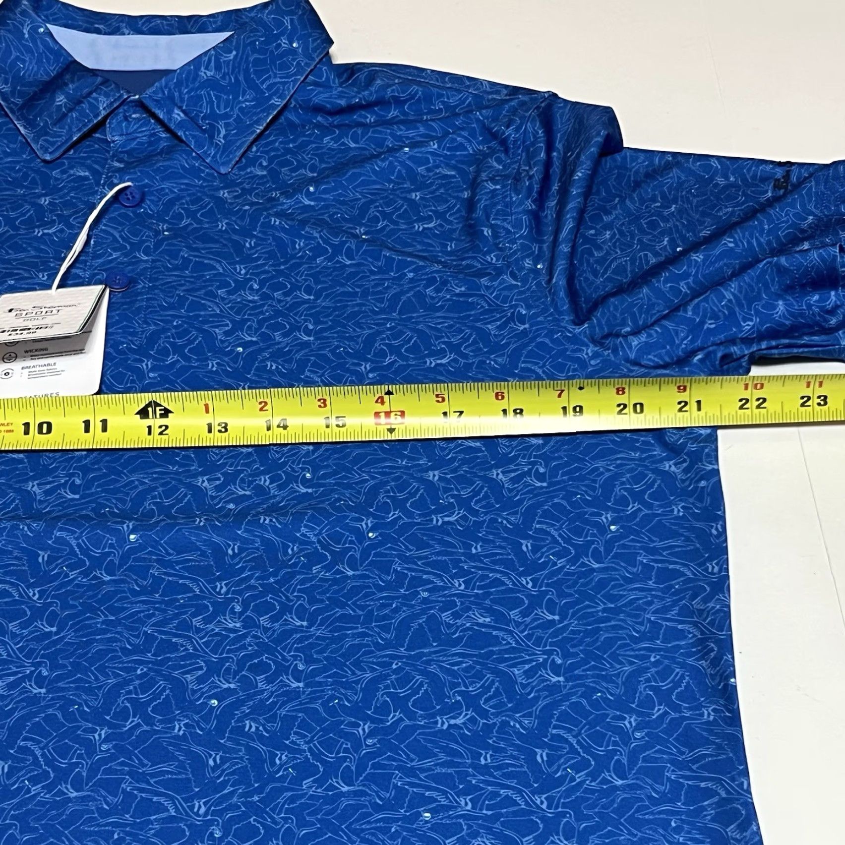 Ben Sherman Ben Sherman Sport Golf Polo Shirt Mens Medium Blue All Over Print Birds NWT Size US M / EU 48-50 / 2 - 7 Thumbnail