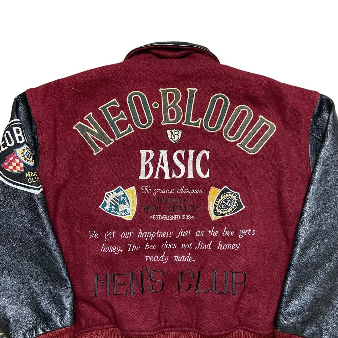 Vintage Neo Blood Japan Varsity Sleeve Leather Jacket