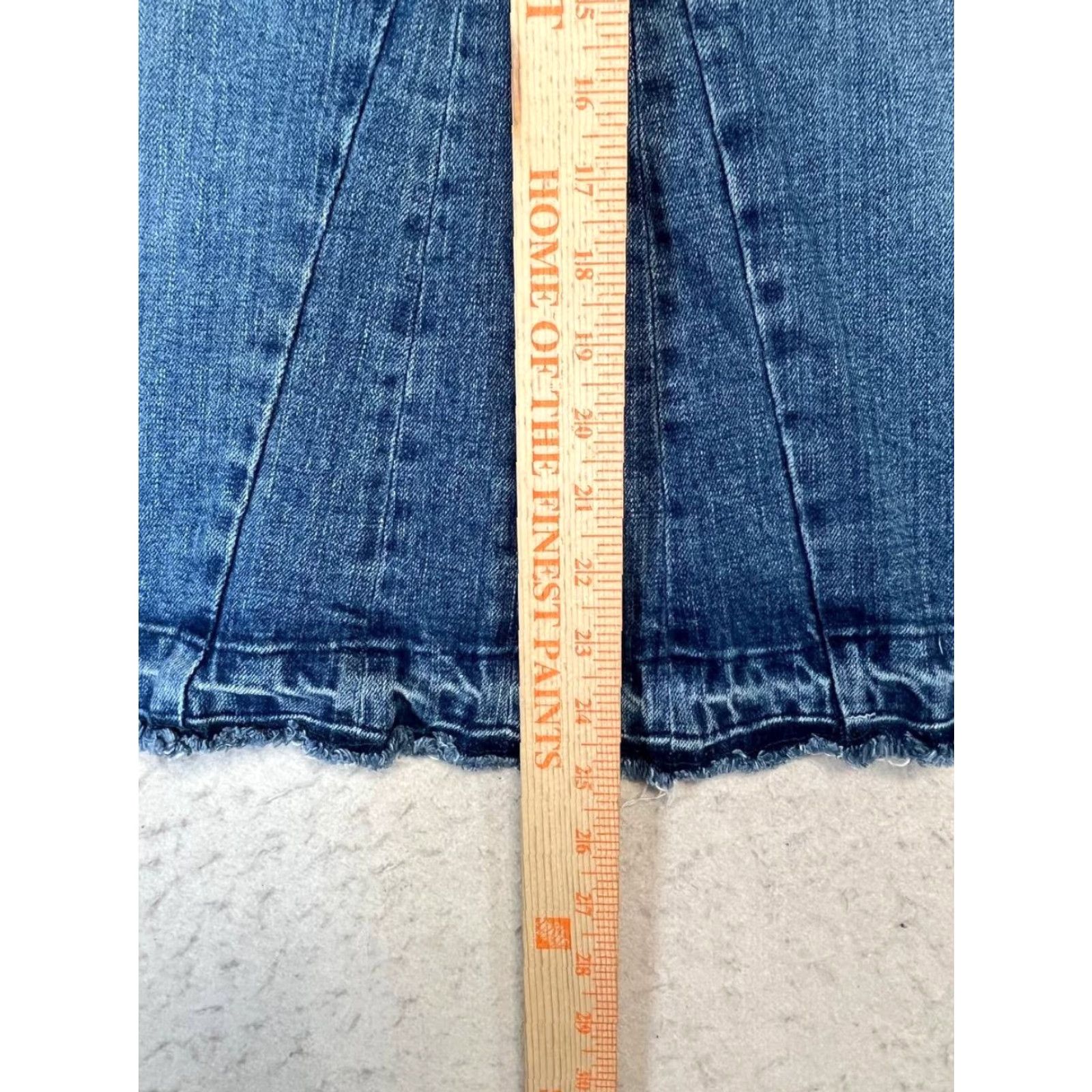 Mossimo Mossimo Skirt Womens 12 Blue Jean Raw Hem Kick Pleat Stretch Denim Short Mini Boho Western Classic Logo Zipper Button XS? Size 34" / US 12 / IT 48 - 4 Thumbnail