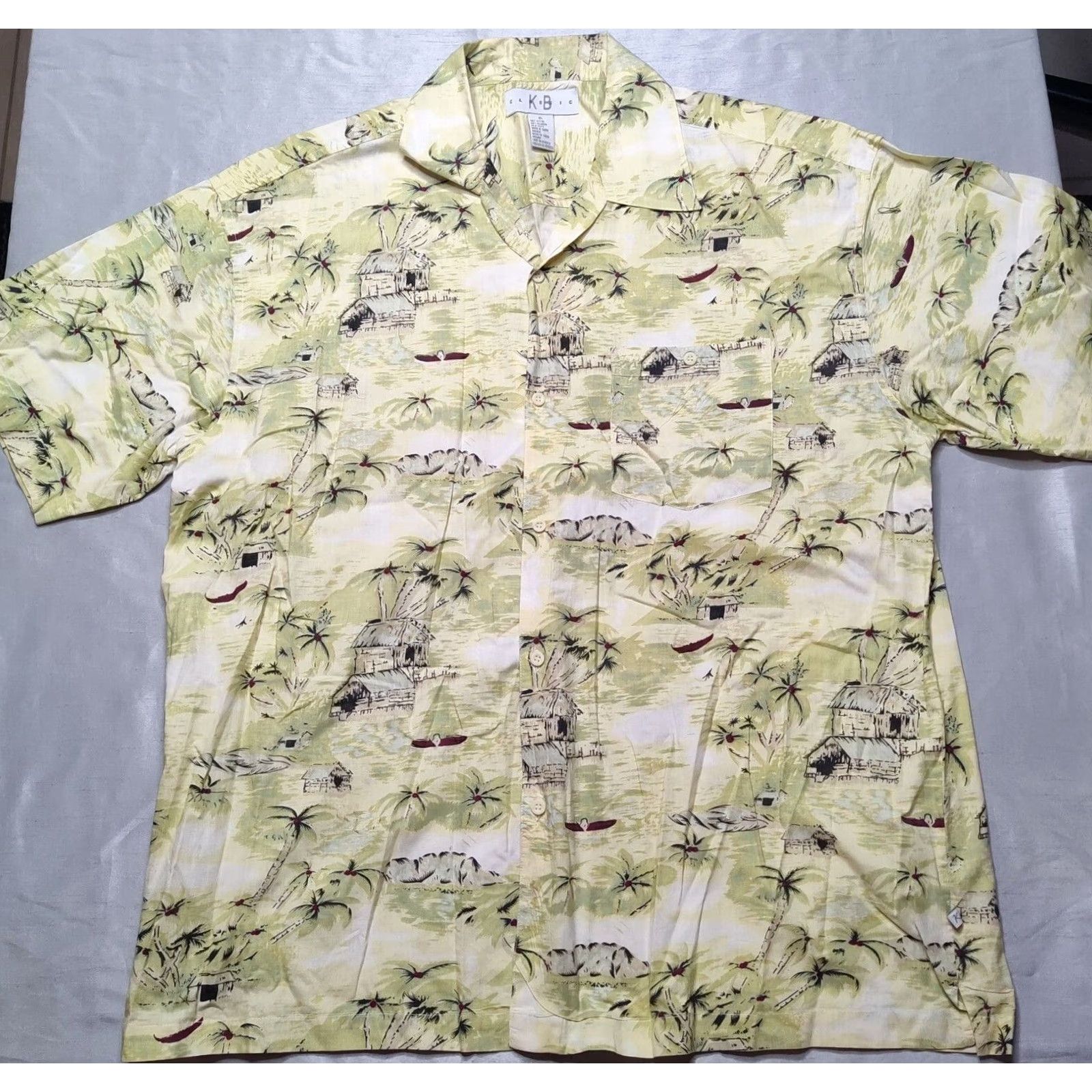 Vintage VINTAGE KB Classics Men XL Yellow Allover Print Cotton Hawaiian Camp Shirt Size US XL / EU 56 / 4 - 2 Thumbnail