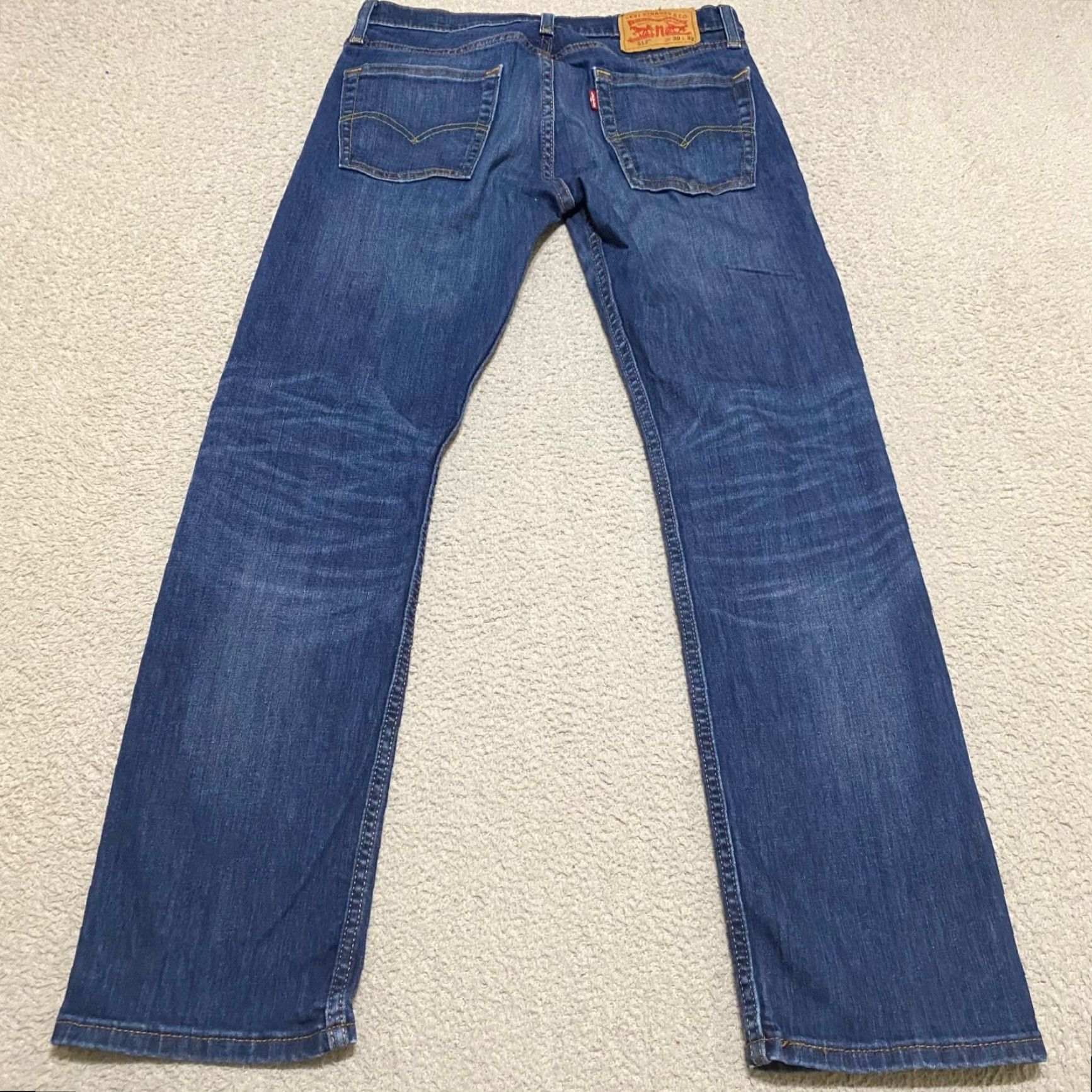 Levi's Levi's 513 Mens Jeans Slim Blue Denim Medium Wash Straight Mid Rise 30x32 Jeans Mens Size US 38 / EU 54 - 2 Thumbnail