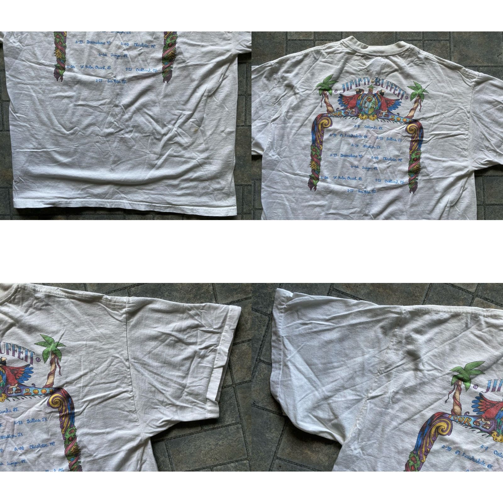 Vintage VINTAGE Jimmy Buffett Tour Shirt M&O KNITS T-Shirt Men XL White Short Sleeve Size US XL / EU 56 / 4 - 9 Thumbnail