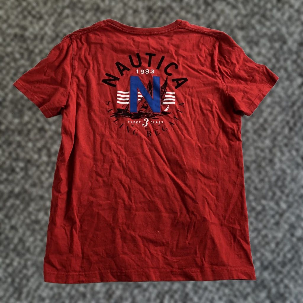 Nautica Nautica Shirt Adult Mens L Red Front Graphic Sailing Beach Ocean T-Shirt Logo Short Sleeve Crew Neck Regular Fit Size US L / EU 52-54 / 3 - 1 Thumbnail
