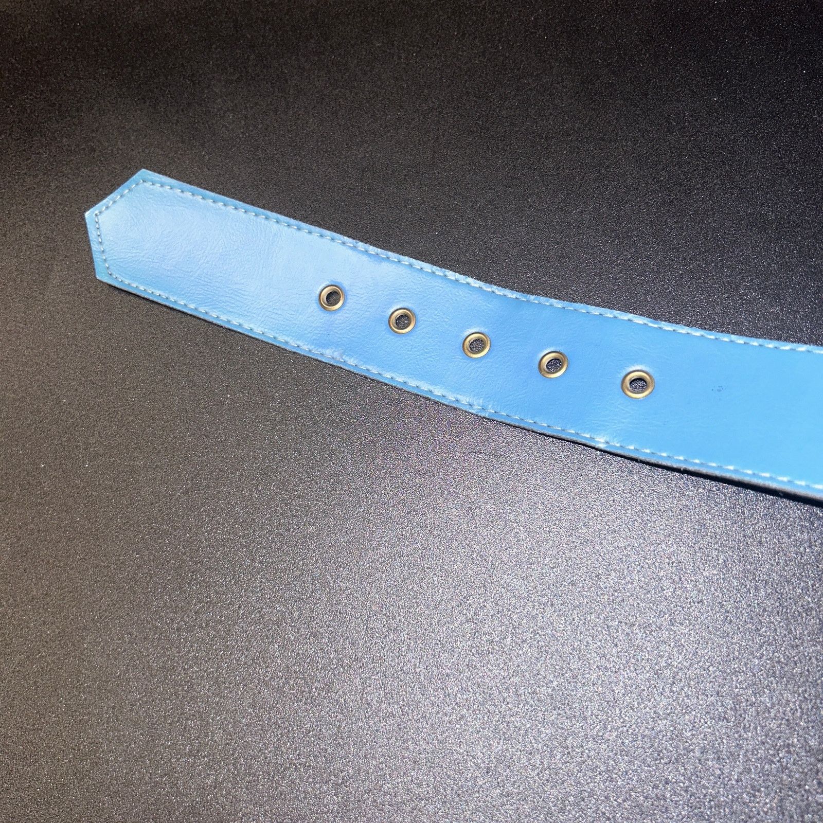 Other Blue Faux Leather Gold-Tone Hardware Adjustable Belt Size 14 Size ONE SIZE - 8 Thumbnail