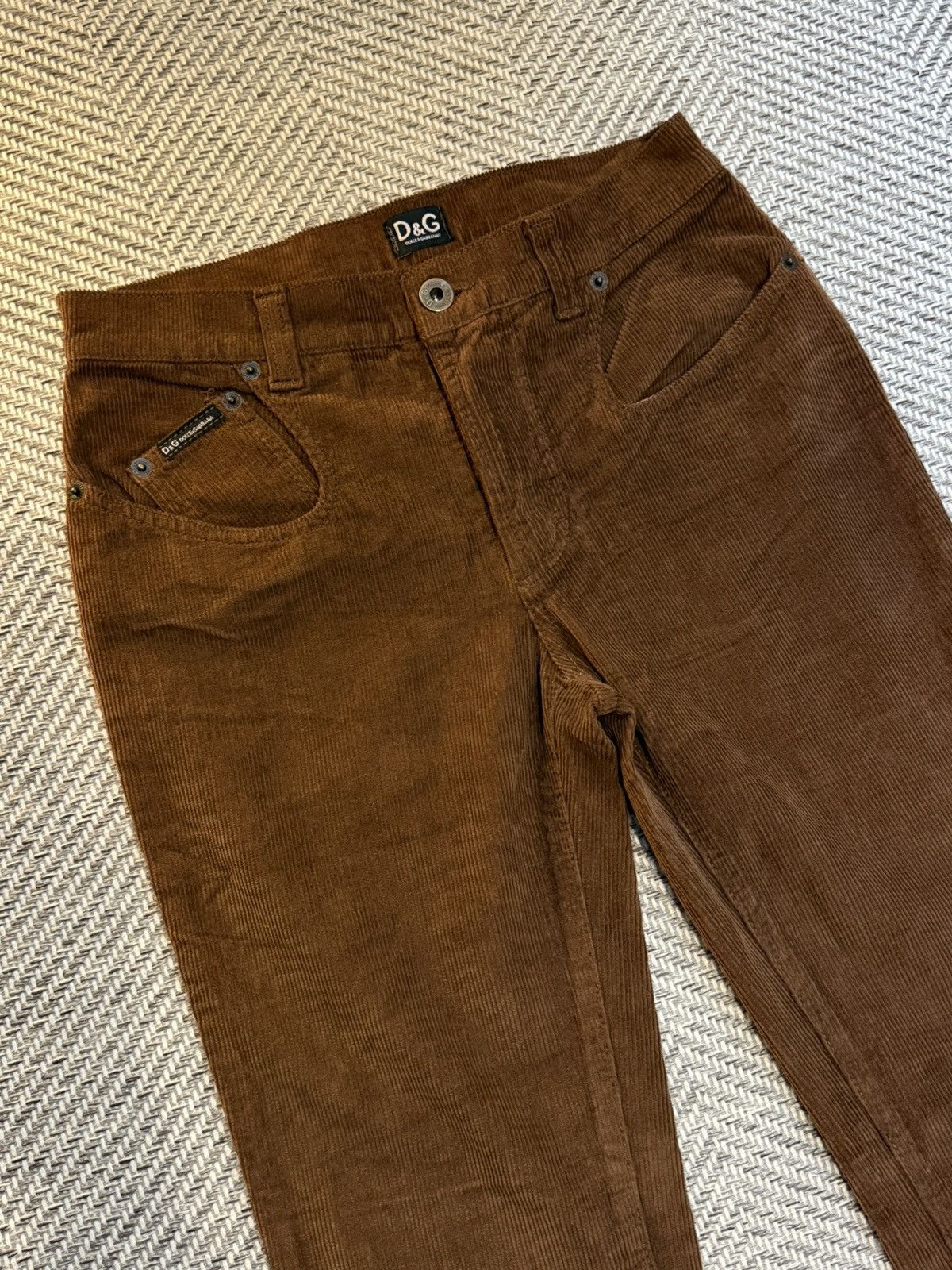 Dolce & Gabbana Dolce & Gabbana Brown Corduroy Buckle-Back Bootcut Trousers Size 25" / US 0 / IT 36 - 9 Thumbnail