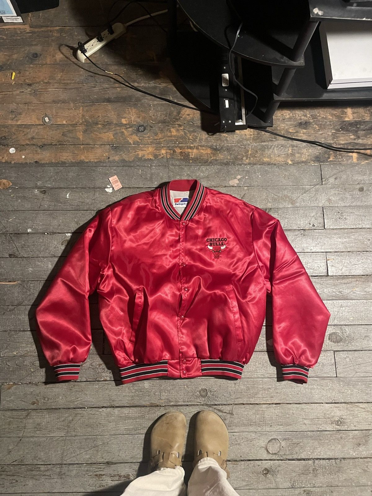 NBA × Swingster × Vintage Vintage 90s Swingster Chicago Bulls Light Jacket Size US XL / EU 56 / 4 - 1 Thumbnail