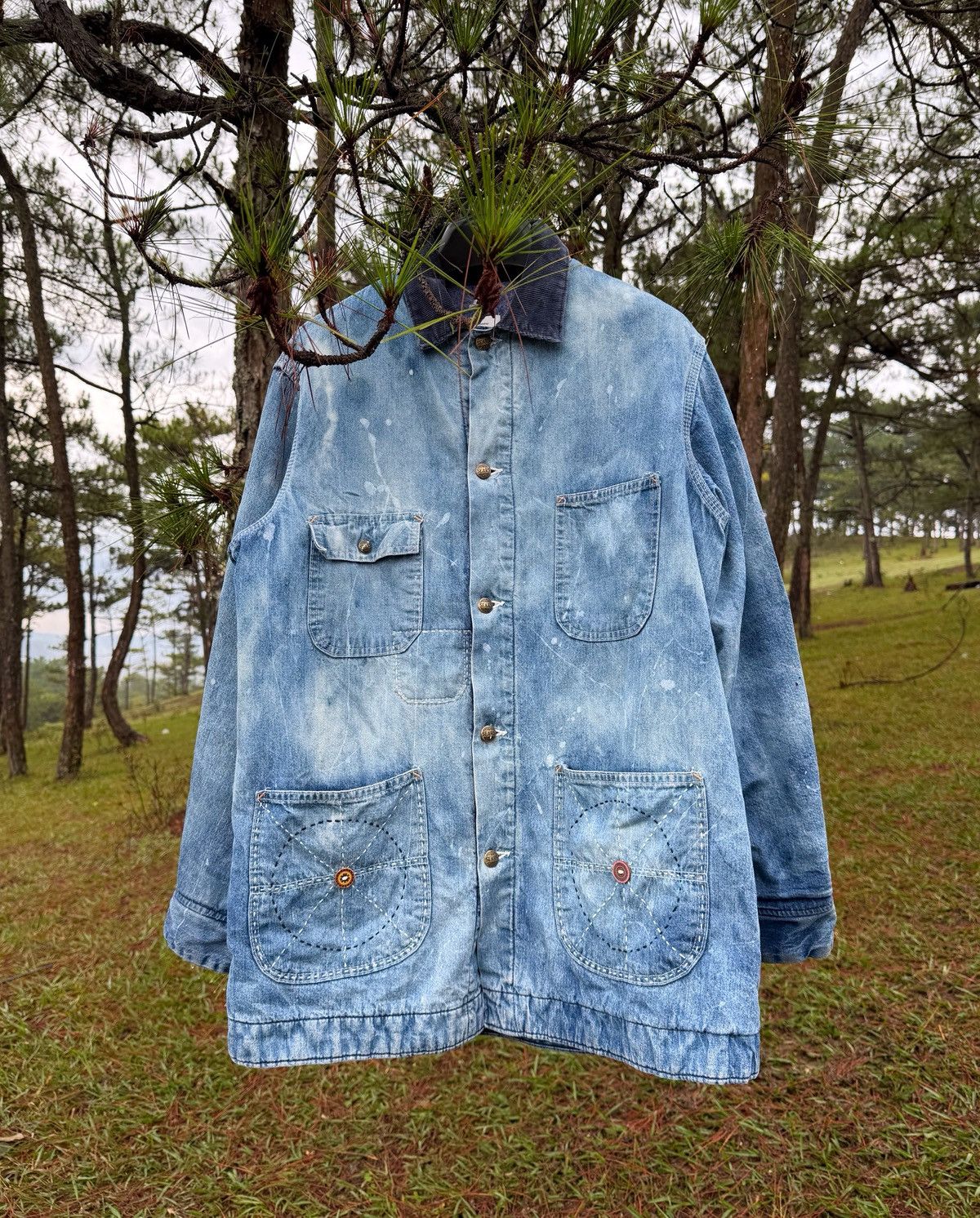 Sears Faded Sashiko Jacket Sears Work 1970-80s Size US L / EU 52-54 / 3 - 1 Thumbnail