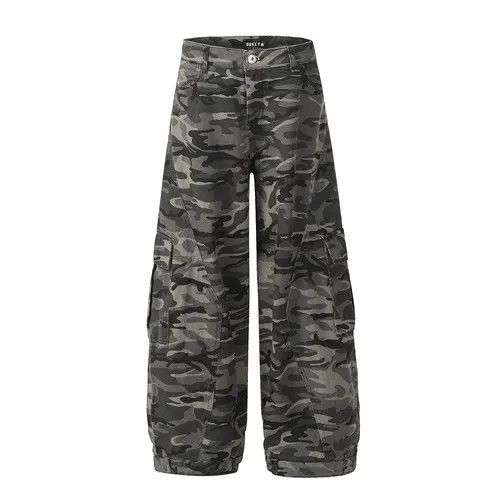 Japanese Brand Men's loose wide-leg street cargo camouflage machete jeans Size US 34 / EU 50 - 1 Thumbnail
