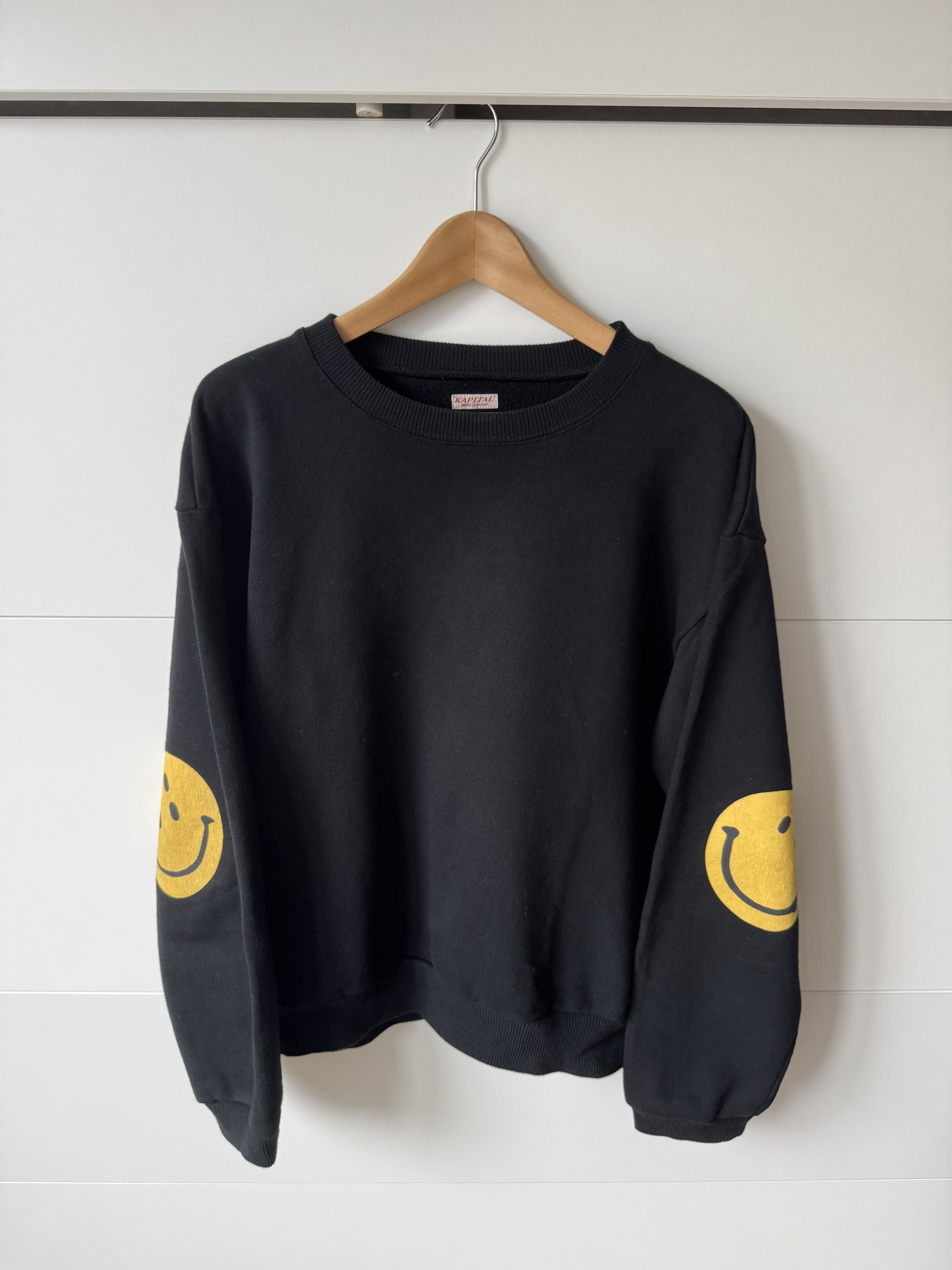 Kapital [3] ECO Smilie Fleece Knit Crew Sweat (FW21) Size US L / EU 52-54 / 3 - 1 Thumbnail