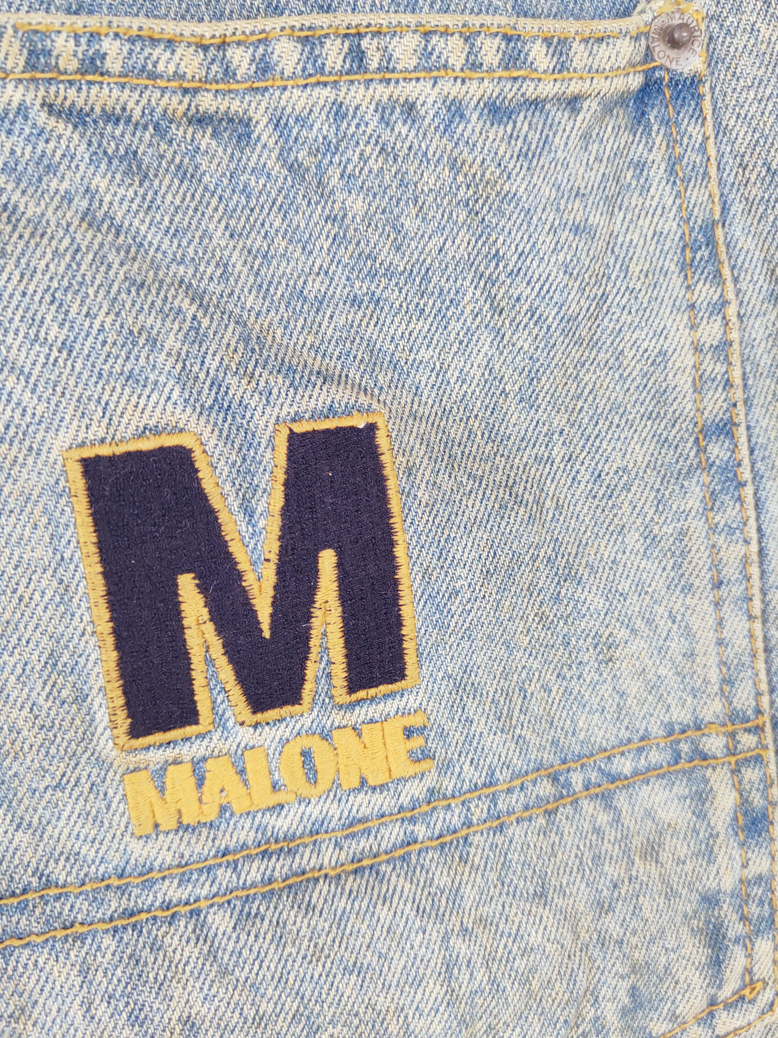 Japanese Brand × Vintage Super Rare Maurice Malone Blue Distressed Ripped Jeans Size US 37 - 11 Thumbnail