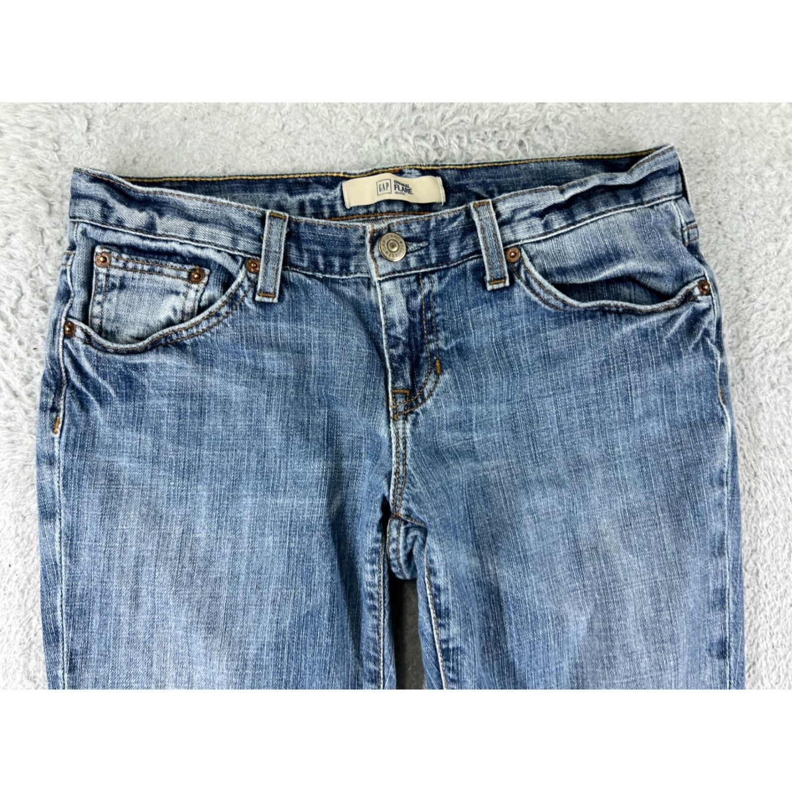Gap Gap Jeans Womens 6 Blue Denim Flared Stretch Cotton Blend Regular 90s Retro Southwestern Womens Size 28" / US 6 / IT 42 - 4 Thumbnail