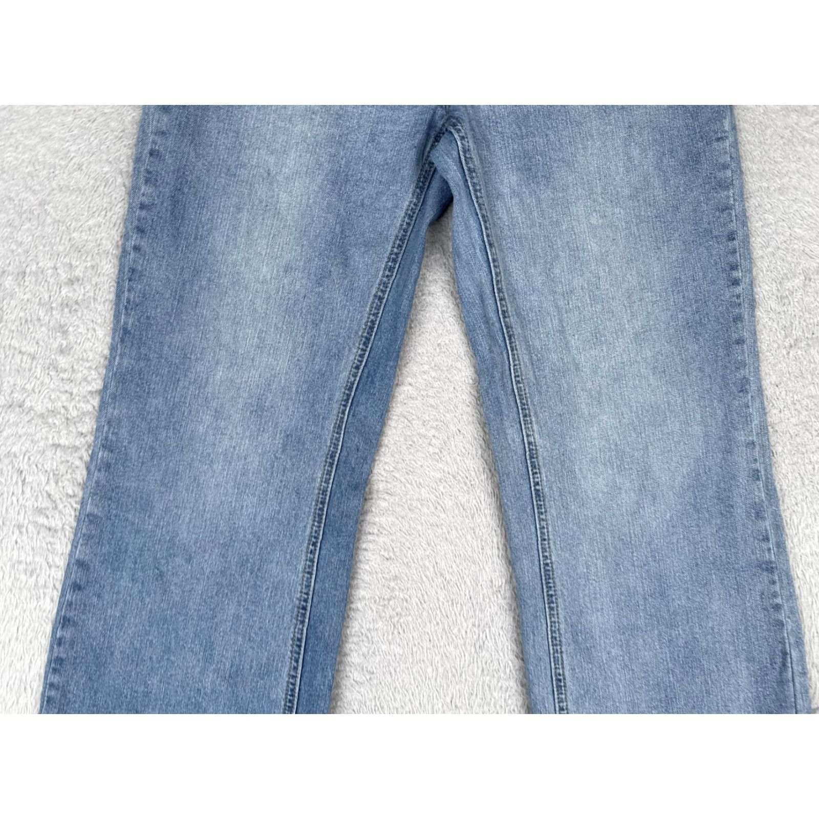 Vintage Jeans 2 Blue Light Wash High Rise Straight Wide Leg Denim Stretch 24x29 90s Womens Size 26" / US 2 / IT 38 - 3 Thumbnail