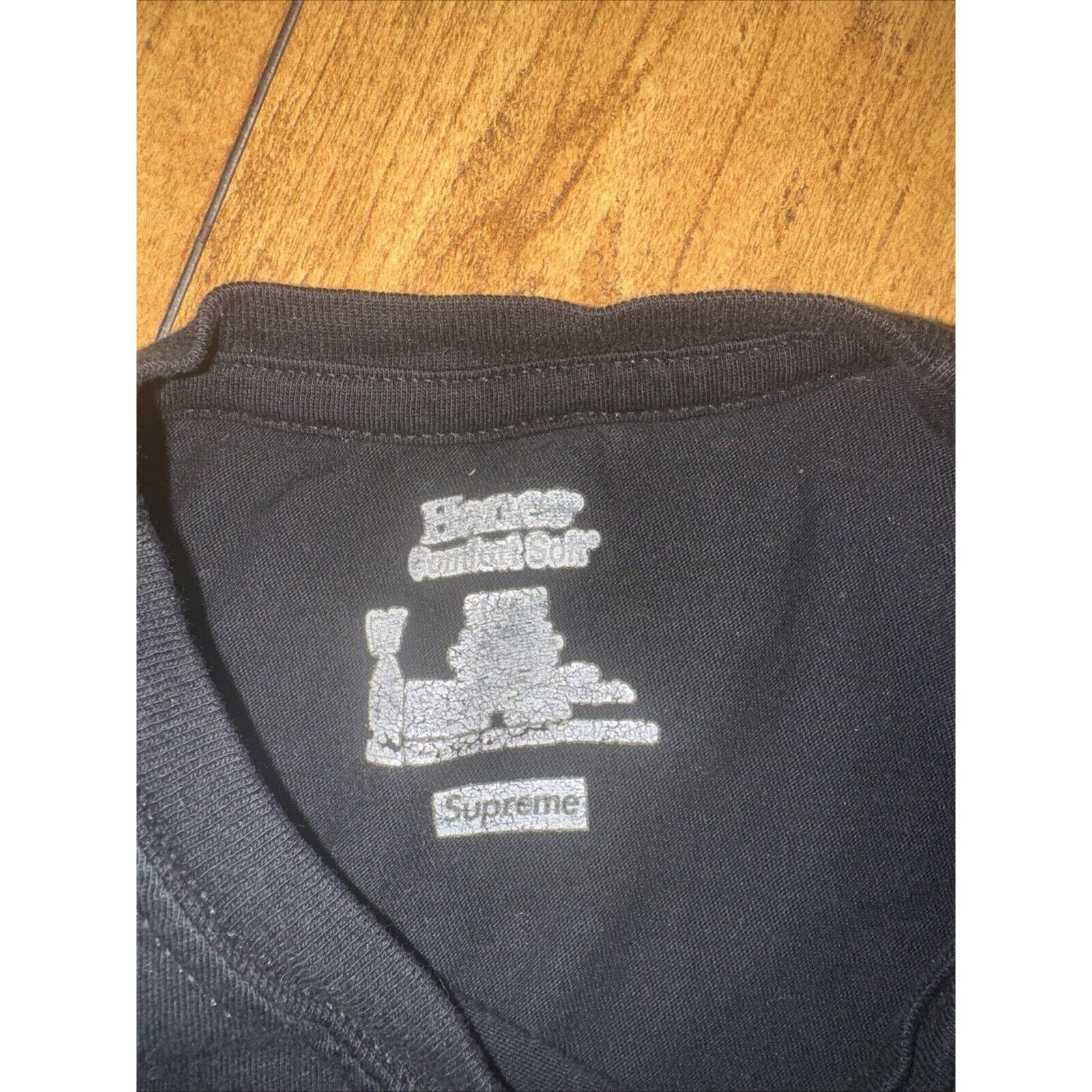 Hanes × Supreme Hanes Supreme T-Shirt Black Medium 18x25 Size US M / EU 48-50 / 2 - 3 Thumbnail