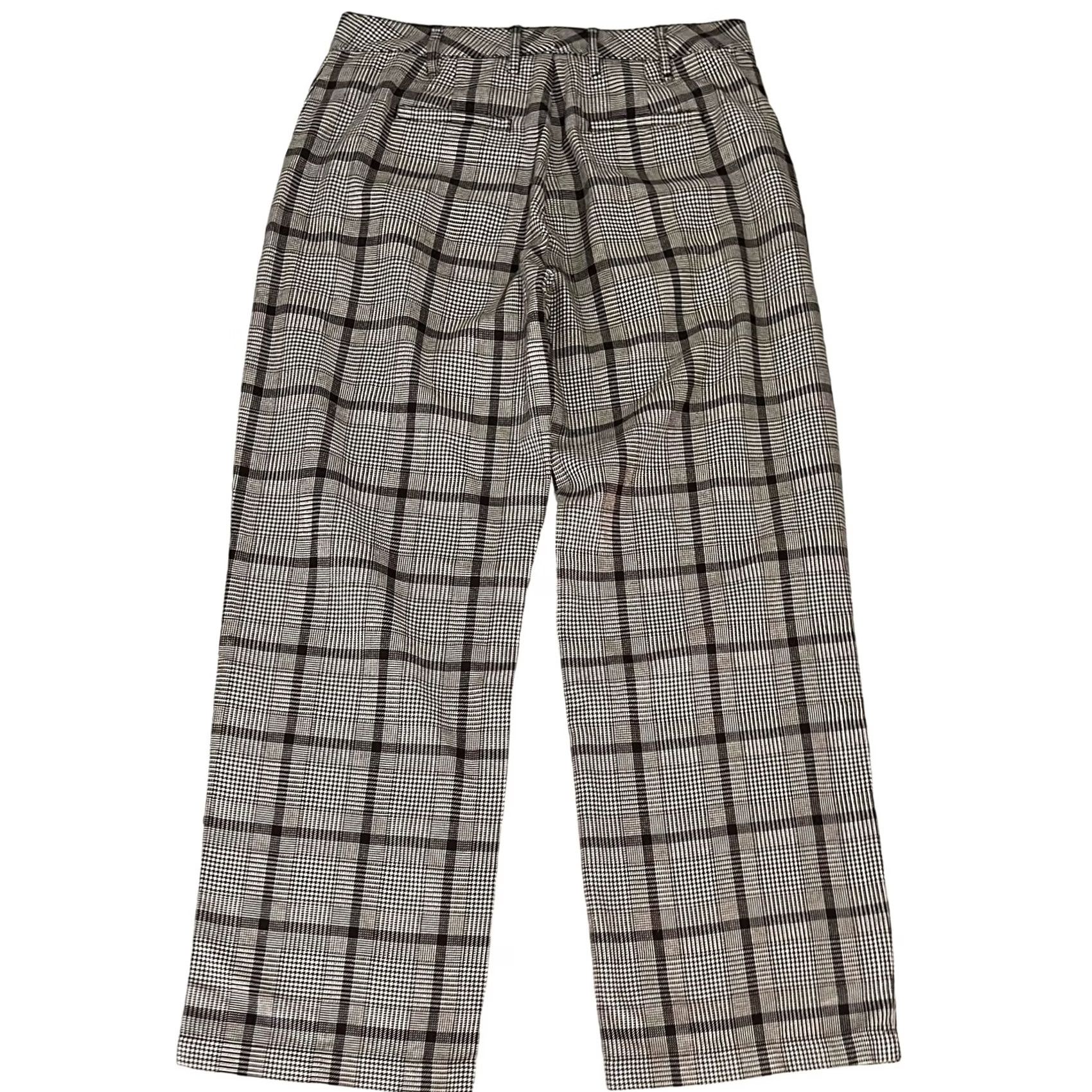 Vintage ABLE Wide Leg Trouser Pants Plaid Elma Whiskey Brown Glen Cotton Women’s Size 8 Size 30" / US 8 / IT 44 - 6 Thumbnail