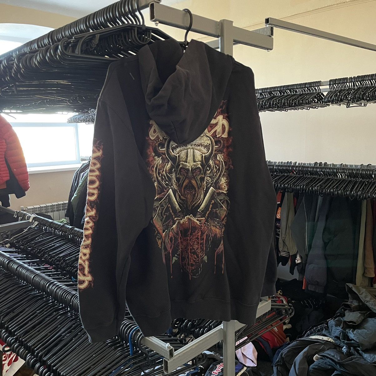 Band Tees × Vintage Vintage Amon Amarth Band Hoodie Death Metal Black Streetwear Size US M / EU 48-50 / 2 - 2 Thumbnail