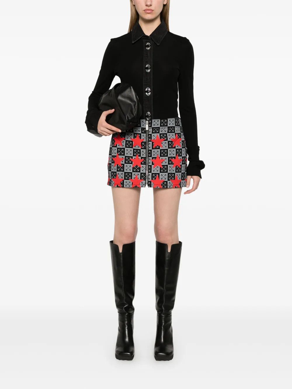 Off-White o1y1225 Denim Mini Skirt in Multicolor Size 28" / US 6 / IT 42 - 5 Thumbnail