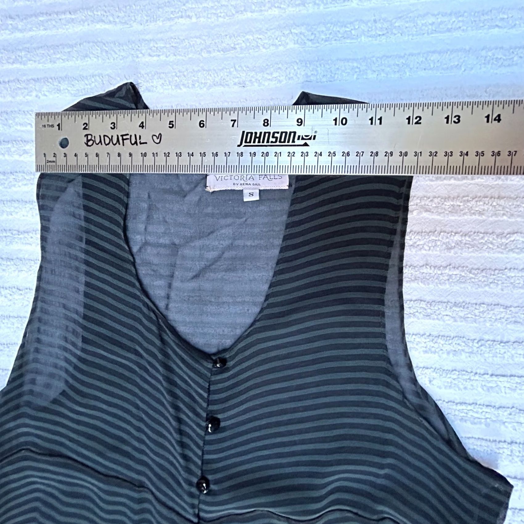 Vintage Victoria Falls by Rena Gill Womens Striped Sleeveless Maxi Dress Small Black Size S / US 4 / IT 40 - 5 Thumbnail