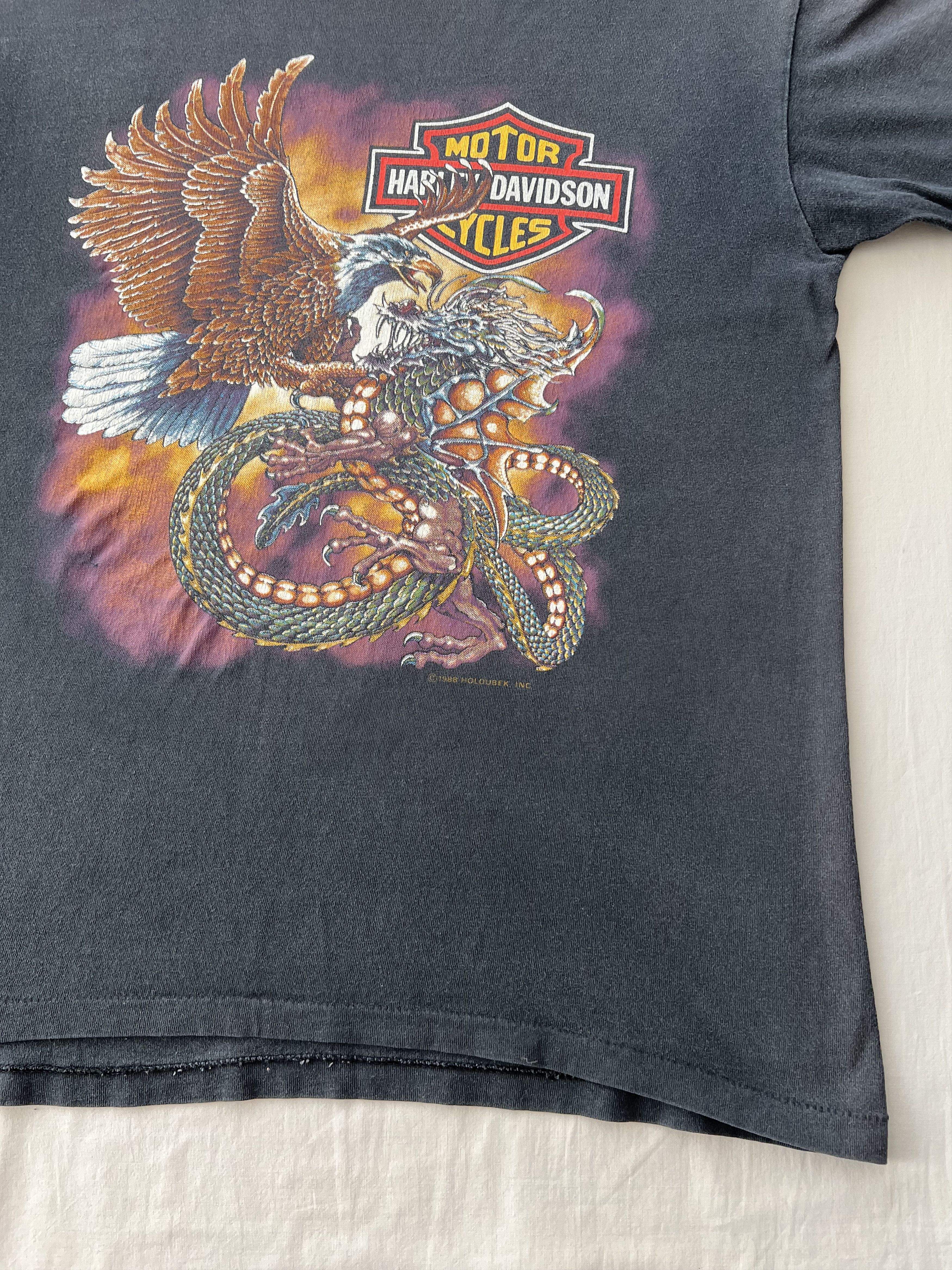 Harley Davidson Vintage 1993 Harley Davidson Eagle Dragon Sturgis T-shirt Size US M / EU 48-50 / 2 - 10 Thumbnail