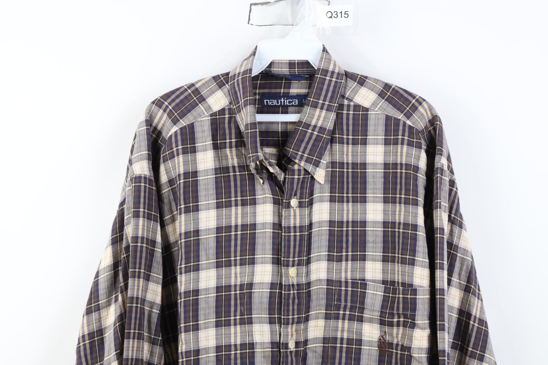Nautica Vintage 90s Nautica Flannel Collared Button Down Shirt Plaid Size US L / EU 52-54 / 3 - 2 Thumbnail