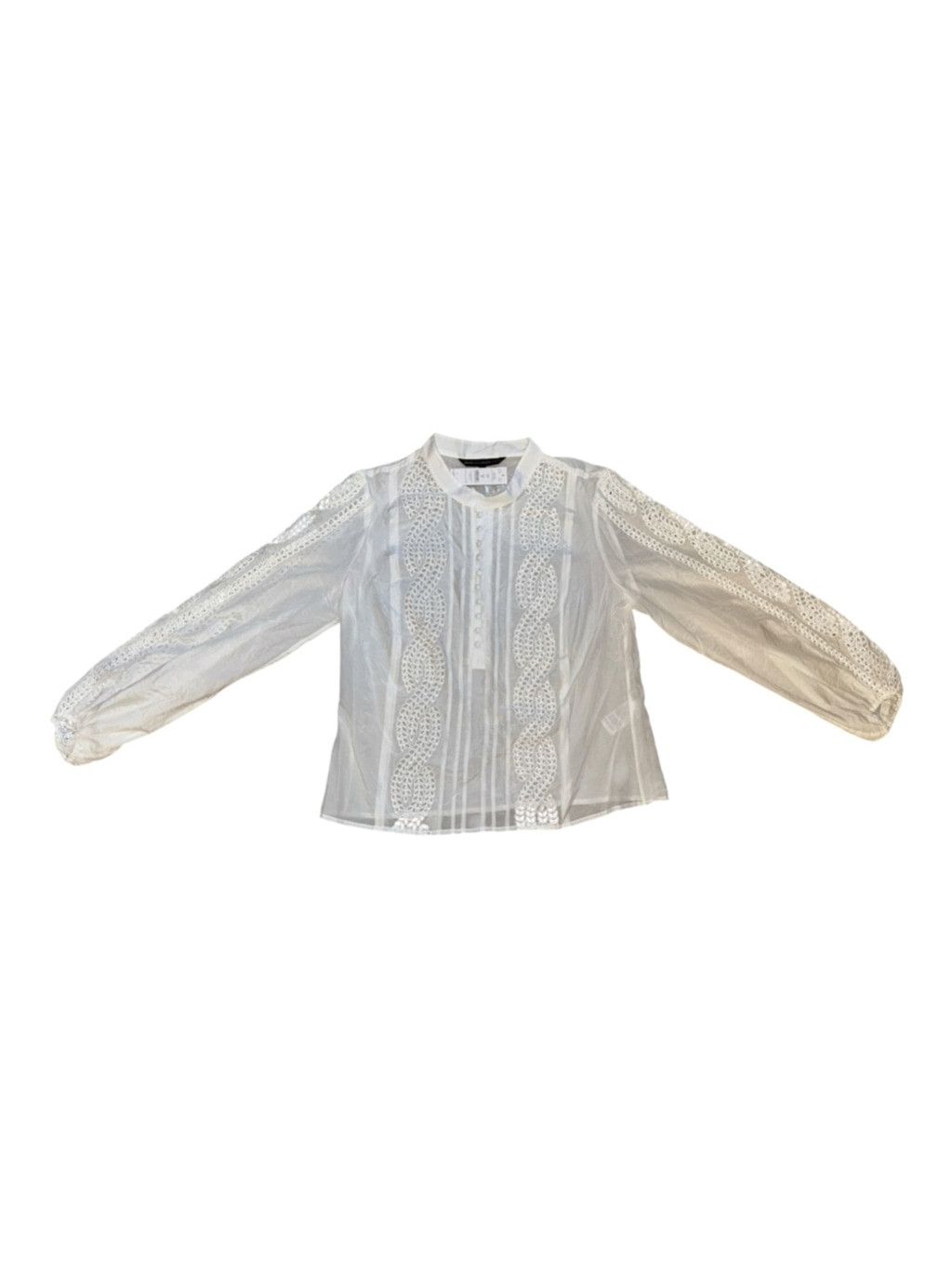 White House Black Market White House Black Market Floral Cutwork Shirt- Medium #71 Size M / US 6-8 / IT 42-44 - 1 Thumbnail