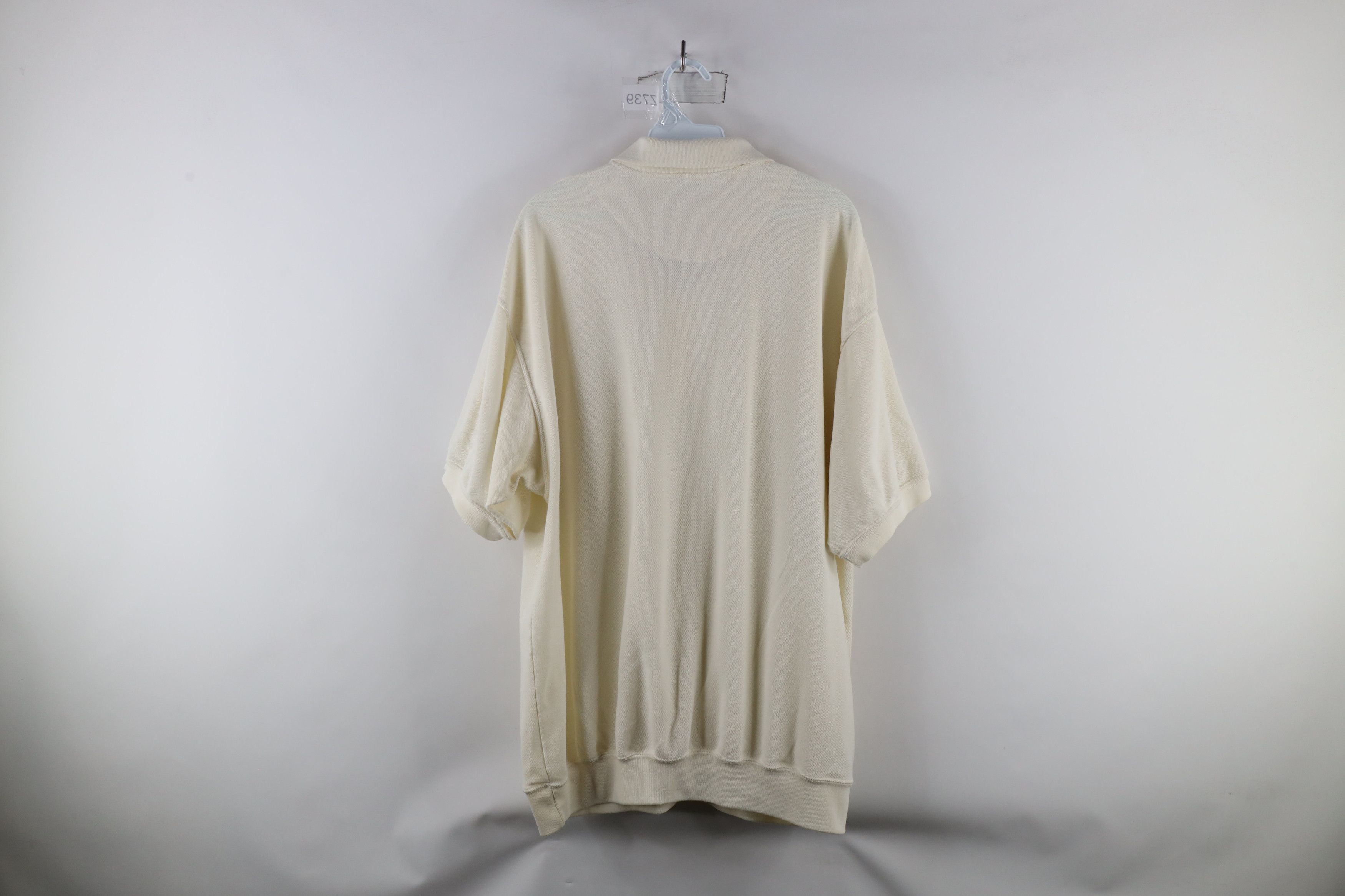 Vintage Vintage 90s Streetwear Pique Cotton Pullover Polo Cream Size US XXL / EU 58 / 5 - 9 Thumbnail
