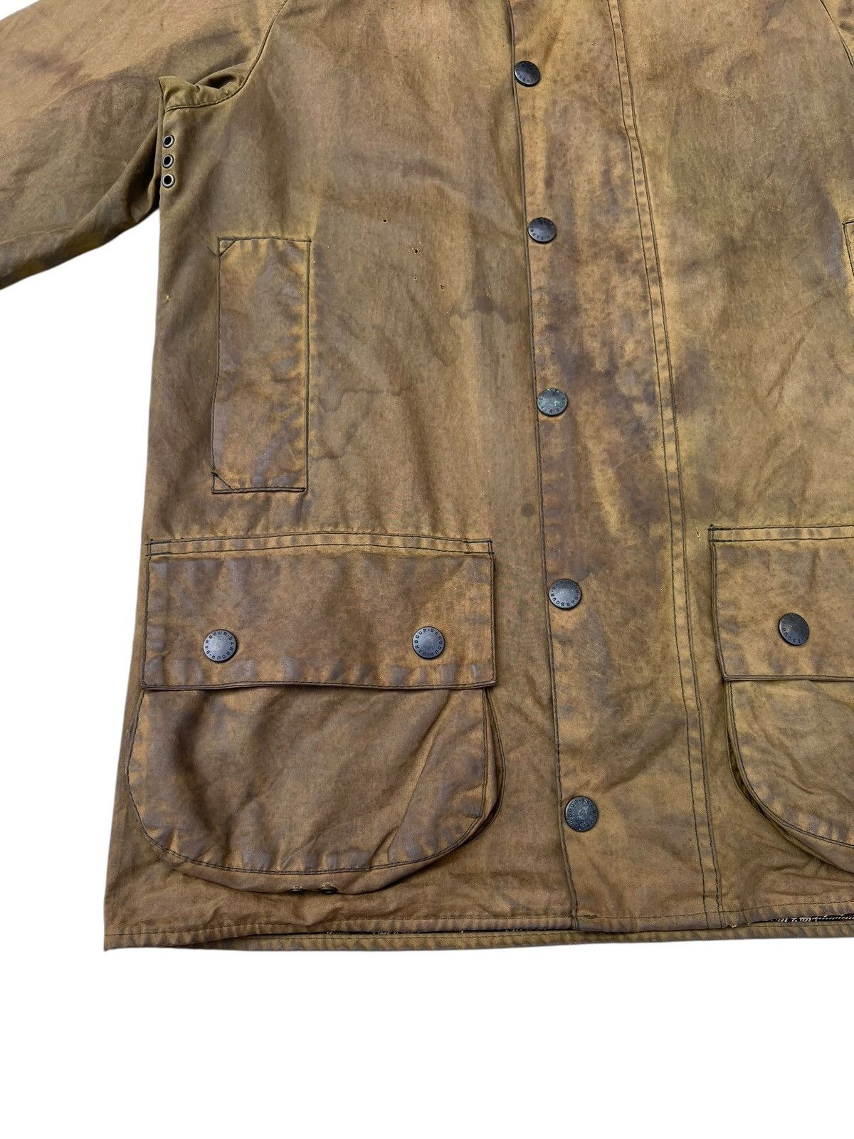 Barbour Trashed Vintage Barbour Beaufort Distressed Waxed Jacket Size US S / EU 44-46 / 1 - 7 Thumbnail