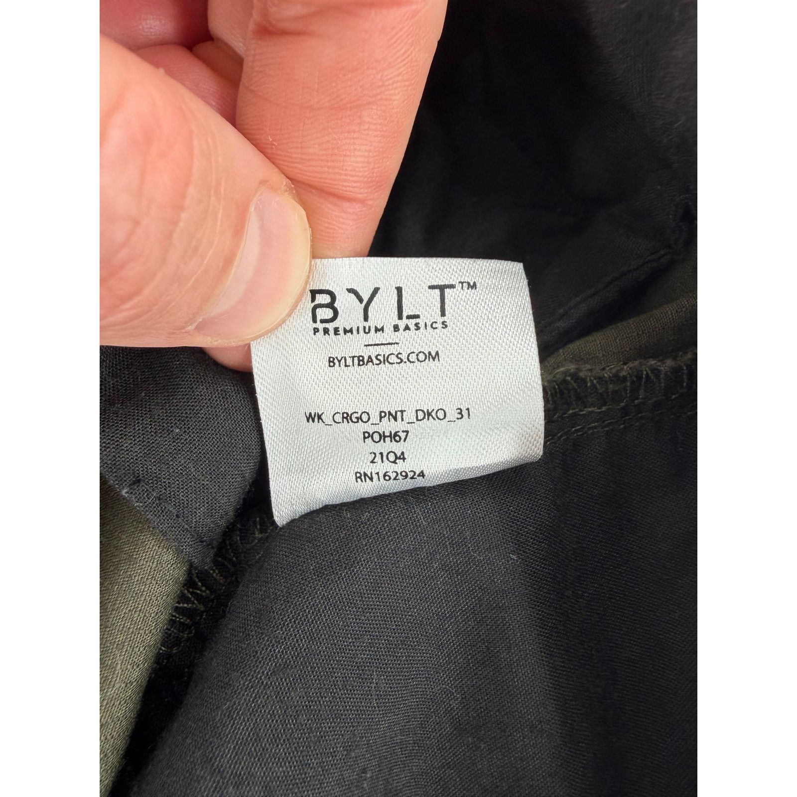 BYLT Premium Basics BYLT Premium Basics Cotton Olive Green Cargo Pants Size 31 Size US 31 - 9 Thumbnail