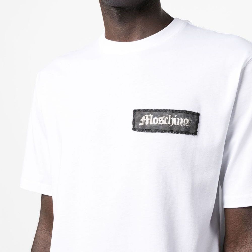 Moschino o1y0225 Logo T-Shirt in White Size US M / EU 48-50 / 2 - 2 Thumbnail