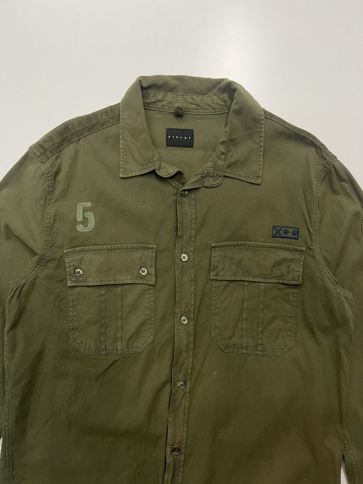 Sisley 🔥SISLEY SHIRT DOUBLE POCKET LONGSLEEVE Size US M / EU 48-50 / 2 - 4 Thumbnail