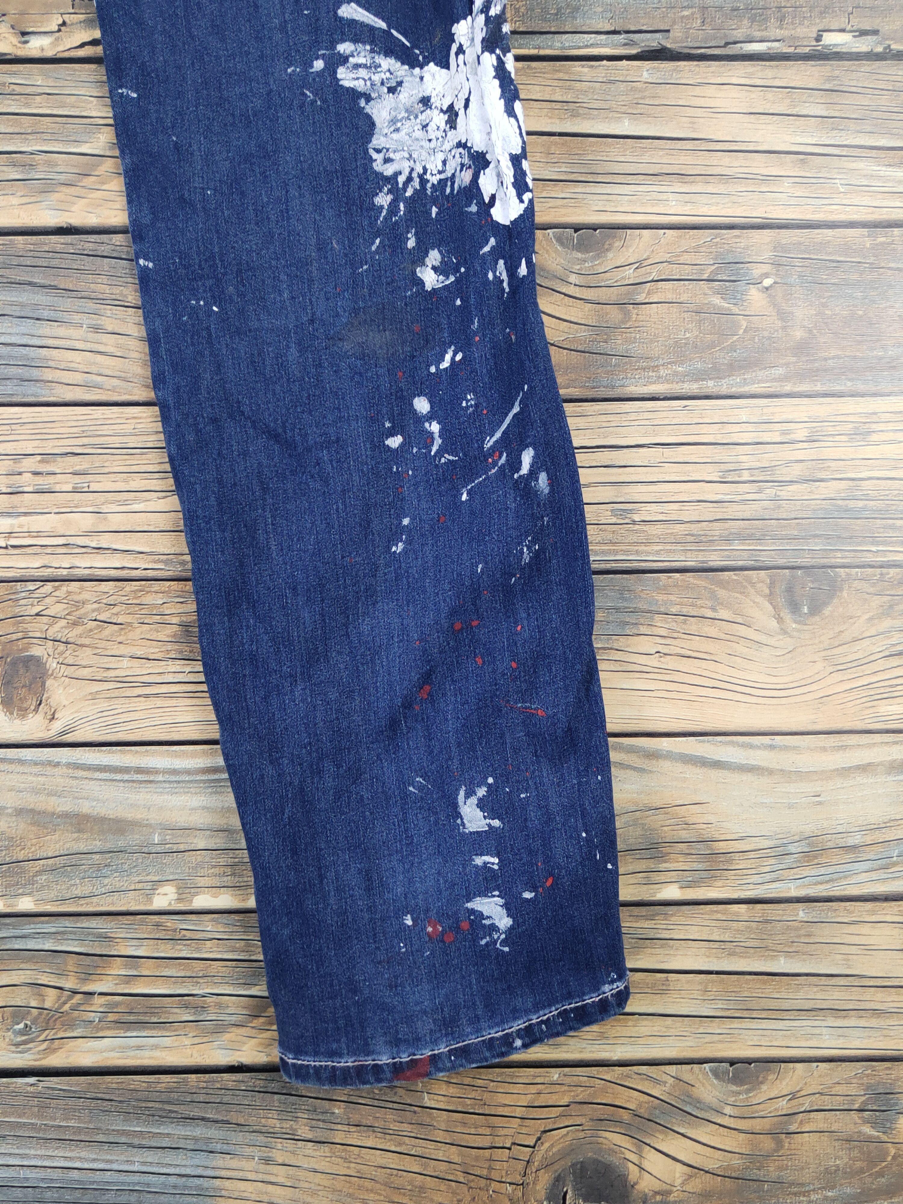 Japanese Brand FieldCore Dark Blue Distressed Ripped Soft Jeans #W1974 Size US 28 / EU 44 - 11 Thumbnail