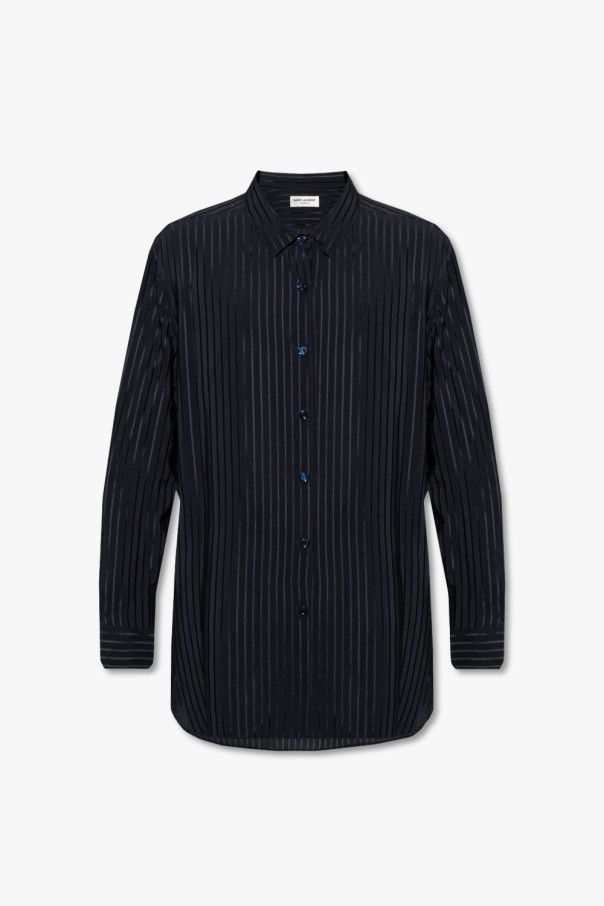 Saint Laurent Paris o1s1wg110824 Chemise Oversize Shirt in Navy Blue Size US S / EU 44-46 / 1 - 1 Thumbnail